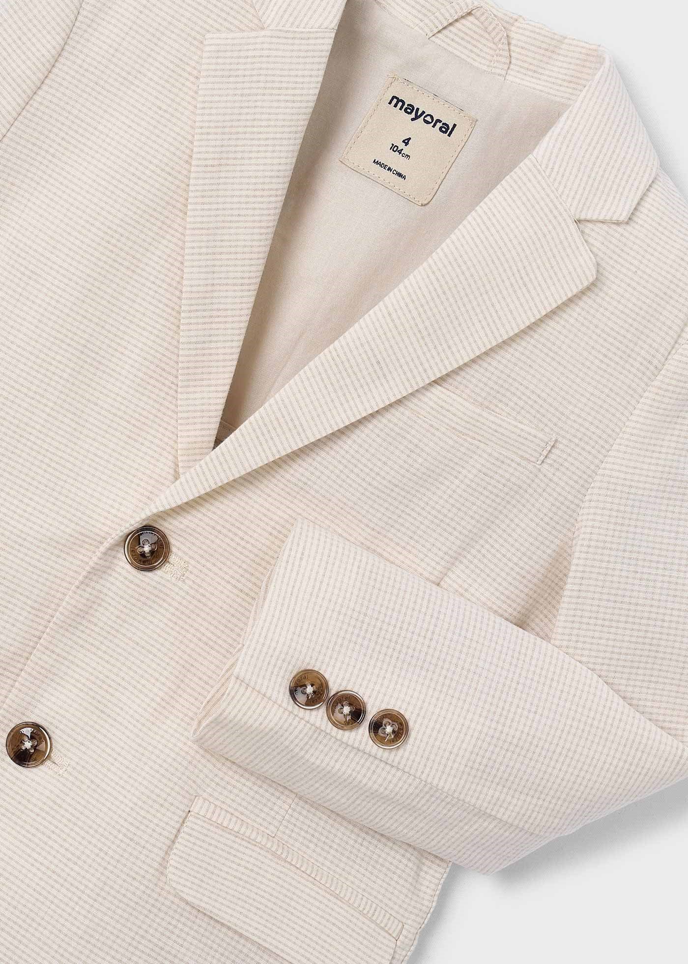 Mayoral Boys' Linen Jacket, Cream