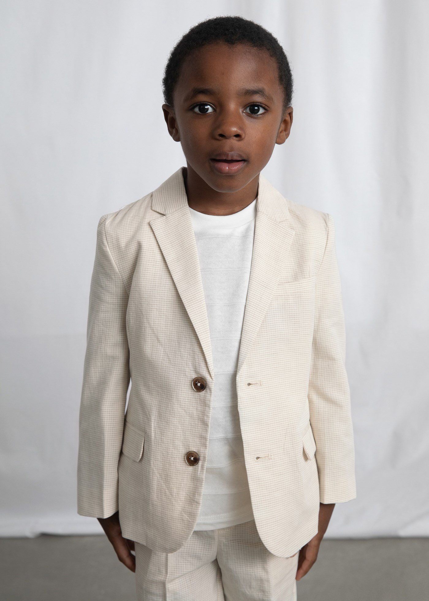 Mayoral Boys' Linen Jacket, Cream