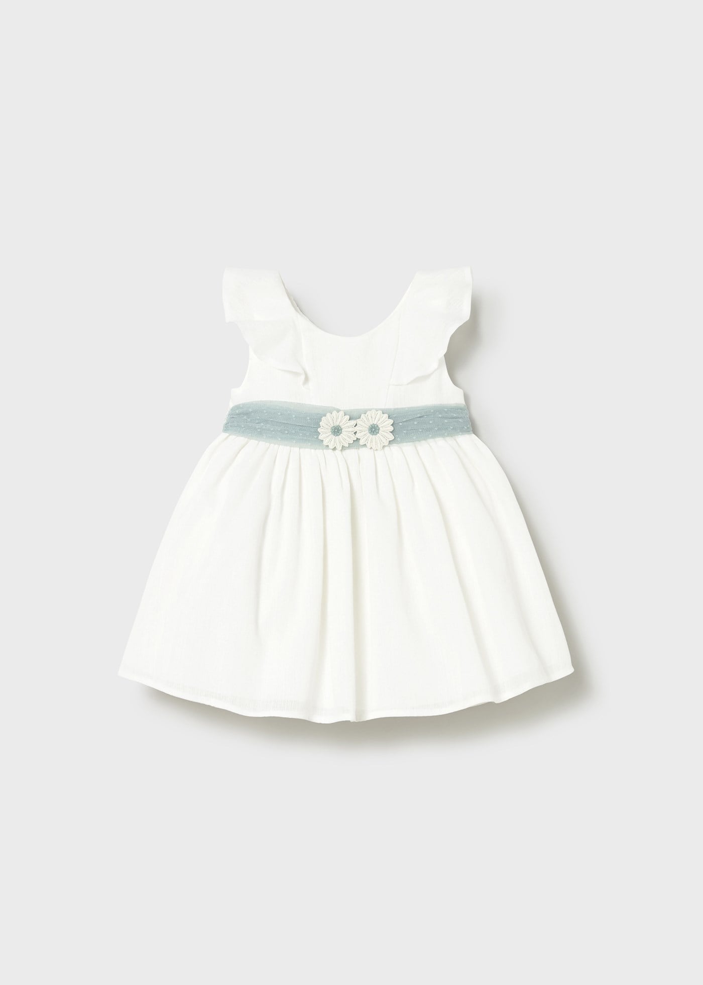Mayoral Baby Girl Belt Dress Cream