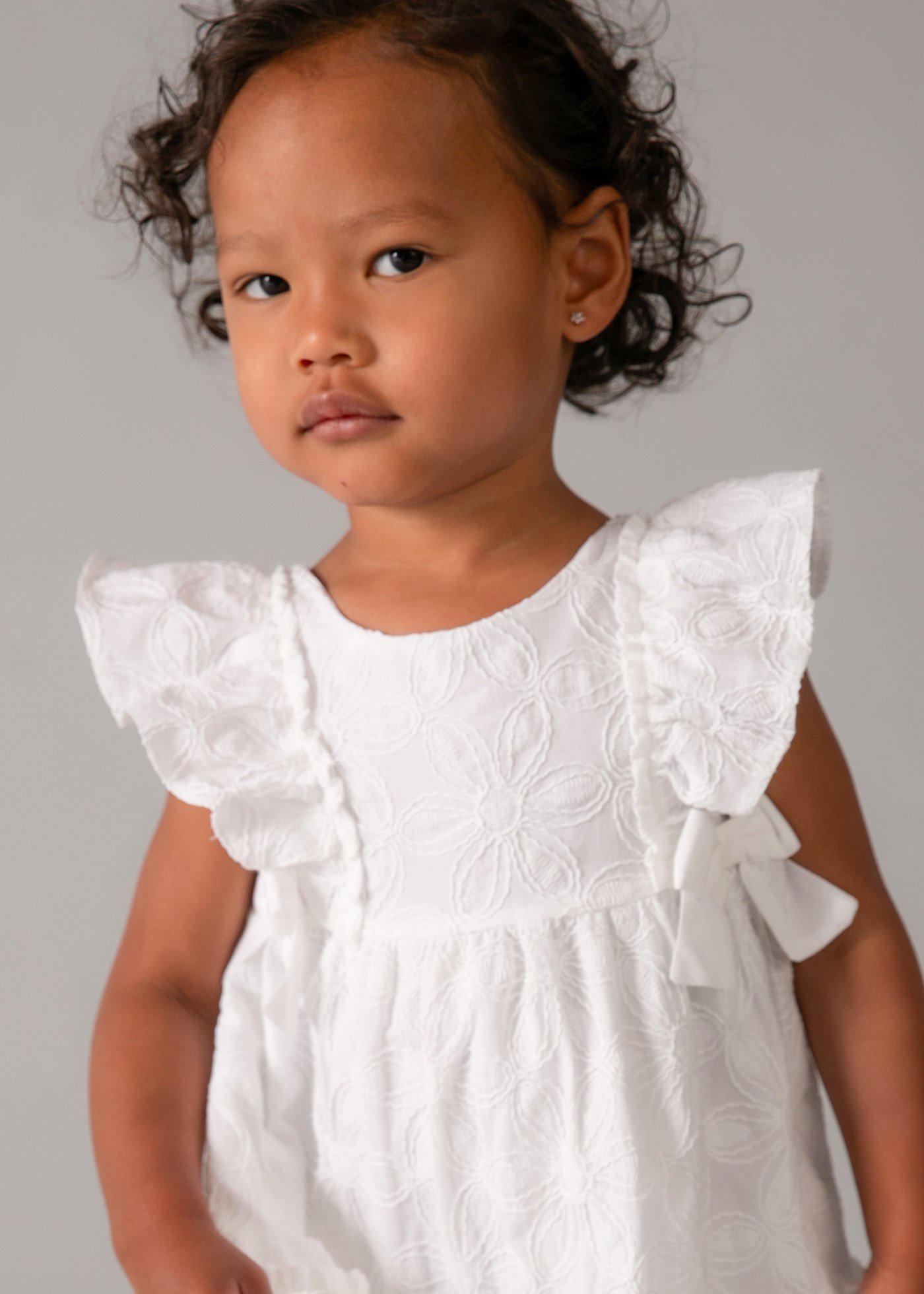 Mayoral Baby Girl Dress Cream