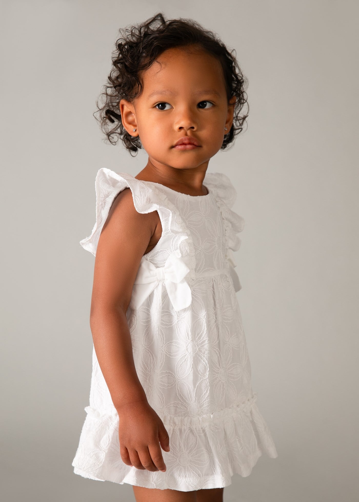 Mayoral Baby Girl Dress Cream