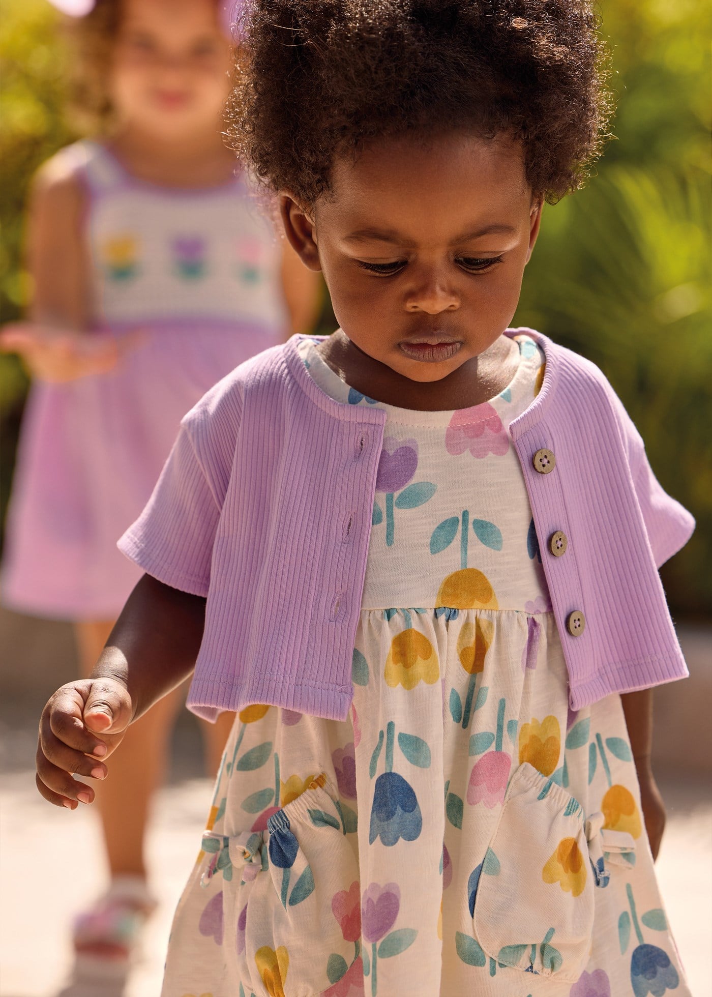 Mayoral Baby Girl Floral Dress Purple