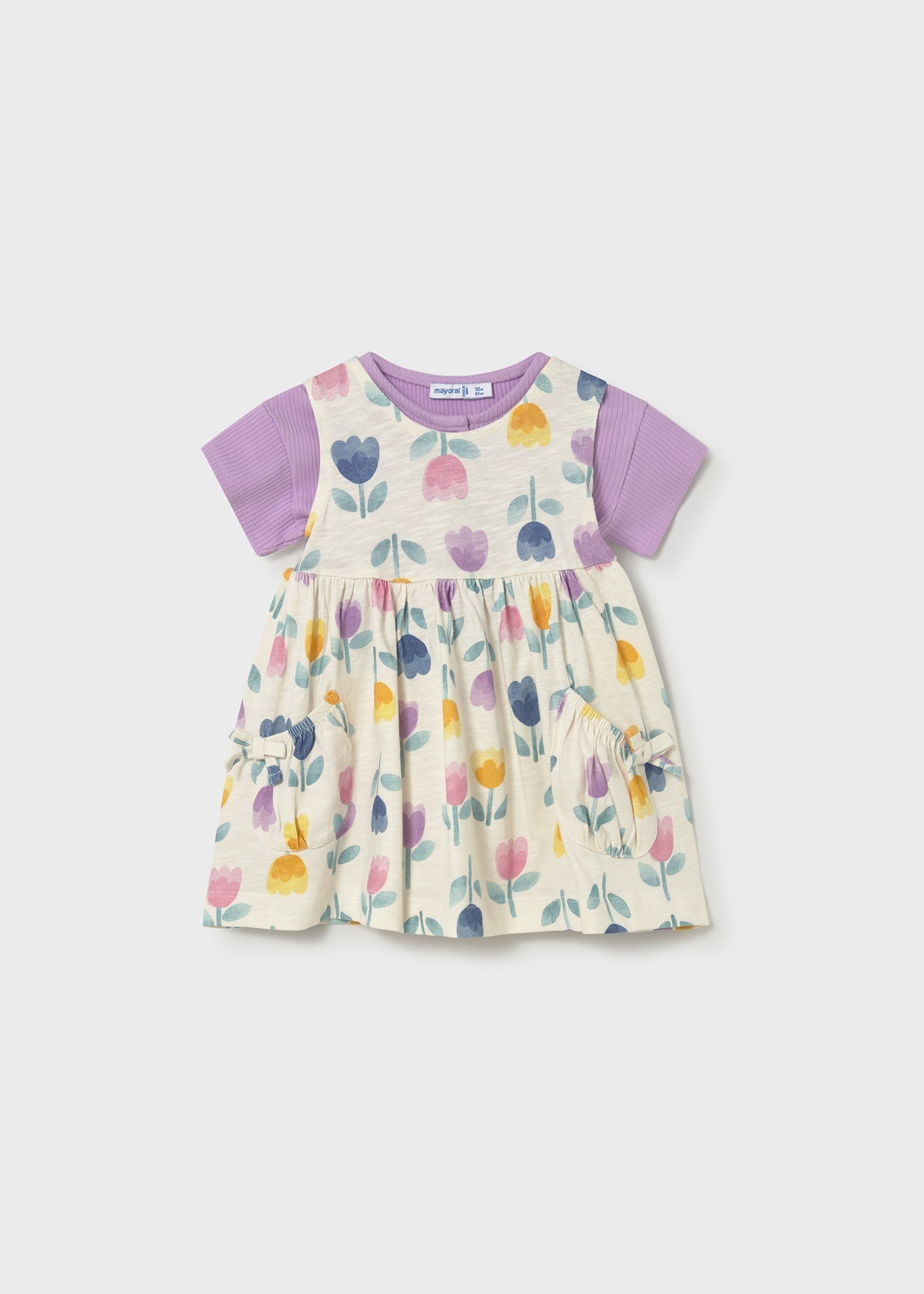 Mayoral Baby Girl Floral Dress Purple