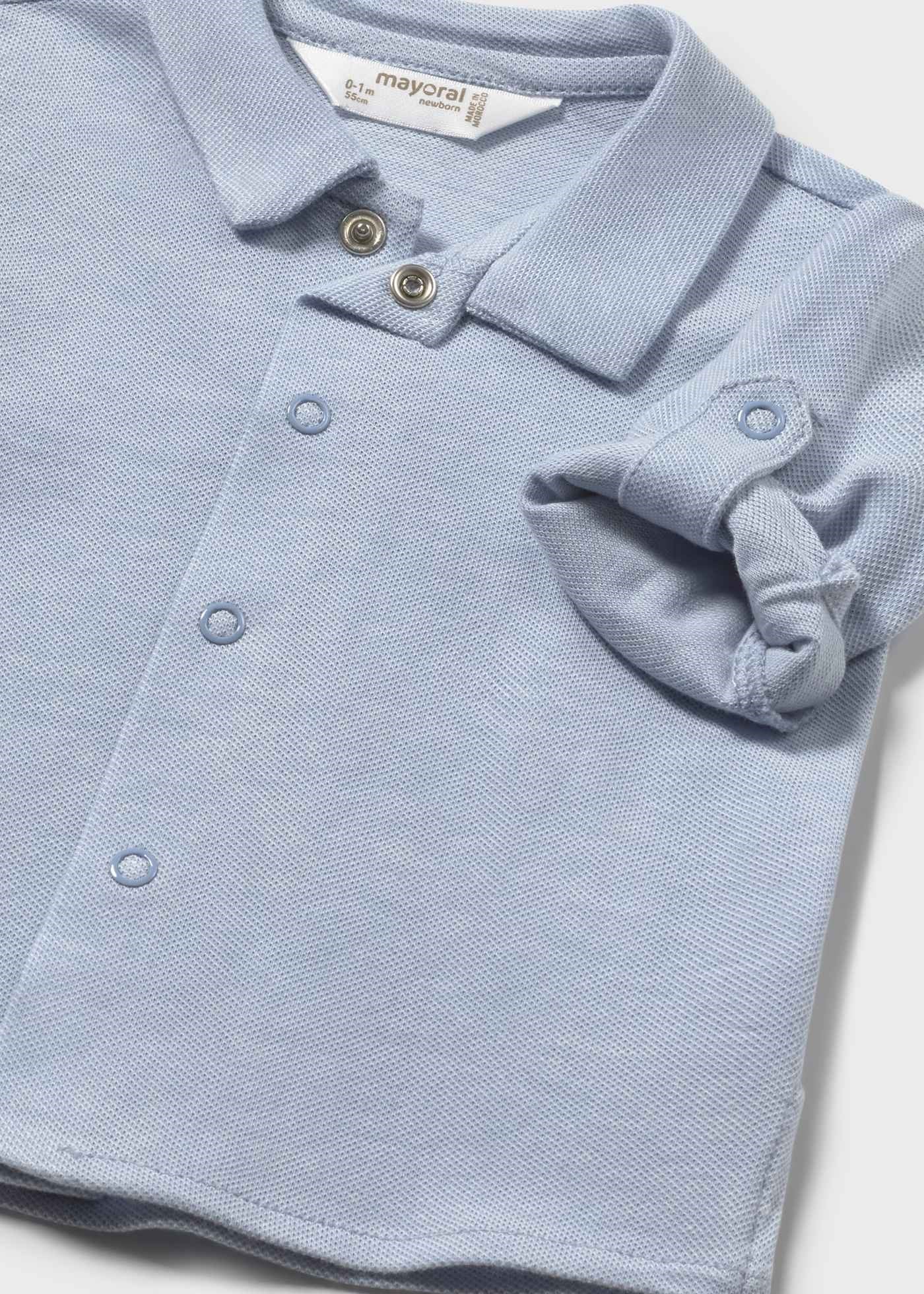 Mayoral Newborn Baby Boy Long Sleeve Shirt Blue