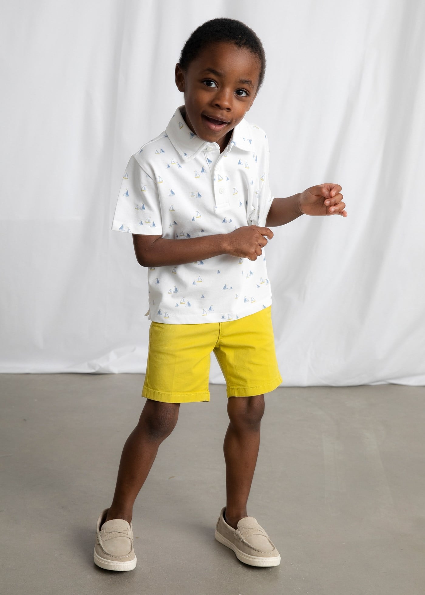 Mayoral Boys' Printed Short-Sleeve Shirt White