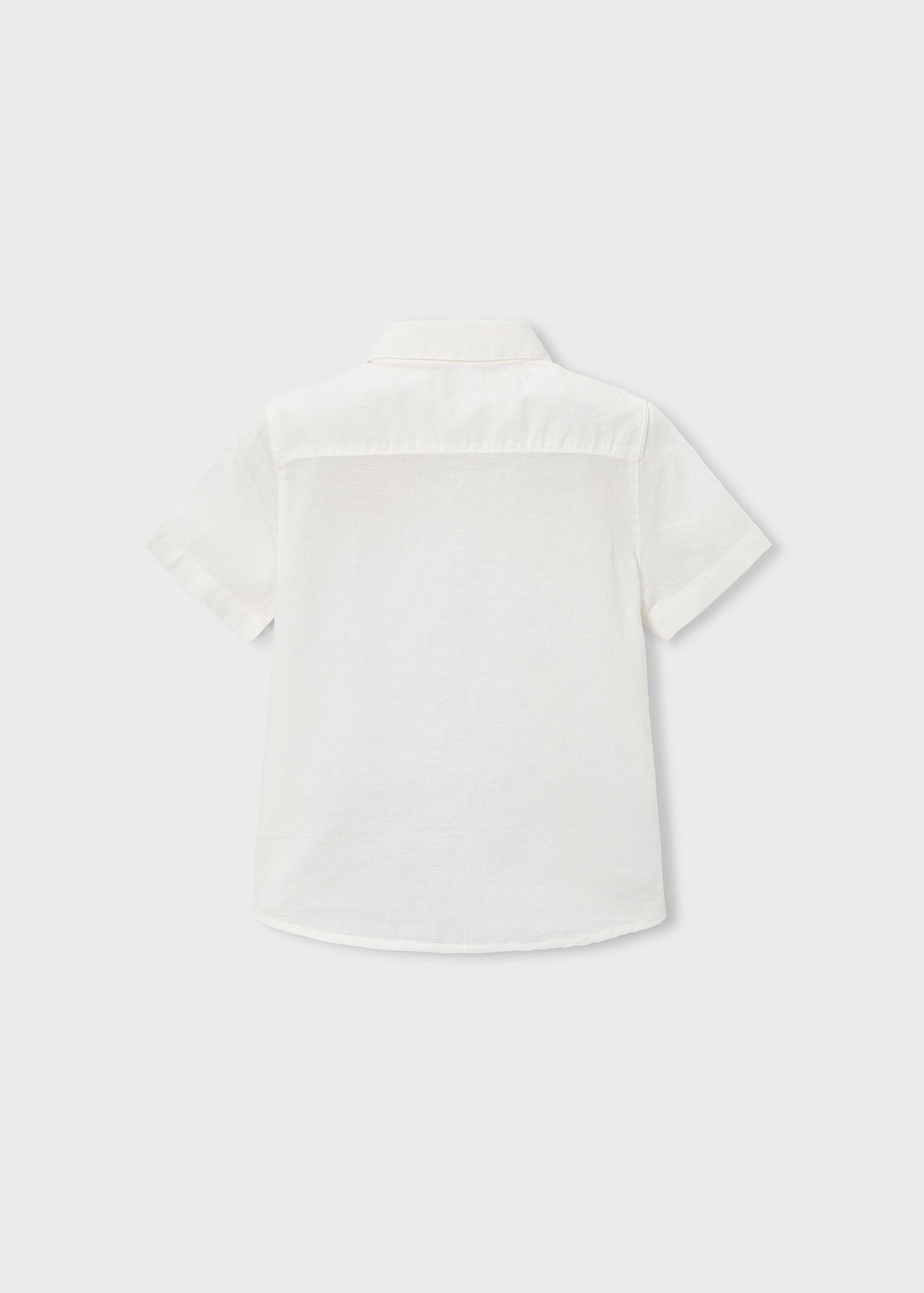 Mayoral Boys' Short-Sleeve Linen Shirt, Cream