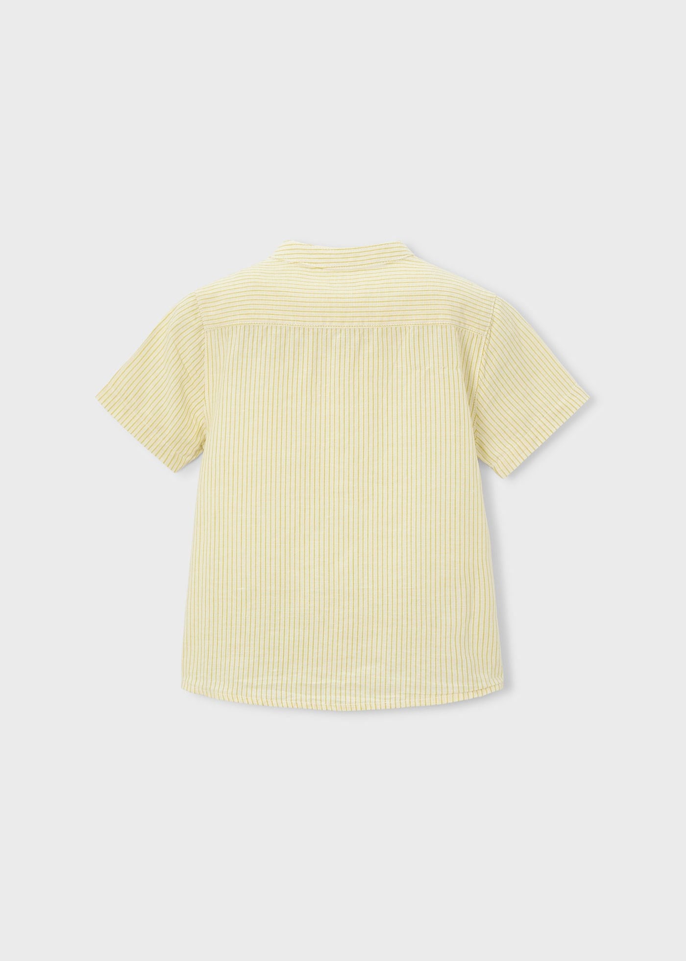 Mayoral Boys' Mandarin Collar Linen Shirt Yellow