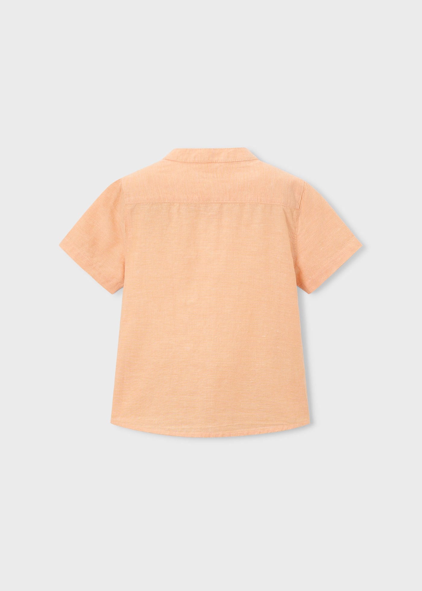 Mayoral Boys' Mandarin Collar Linen Shirt Orange