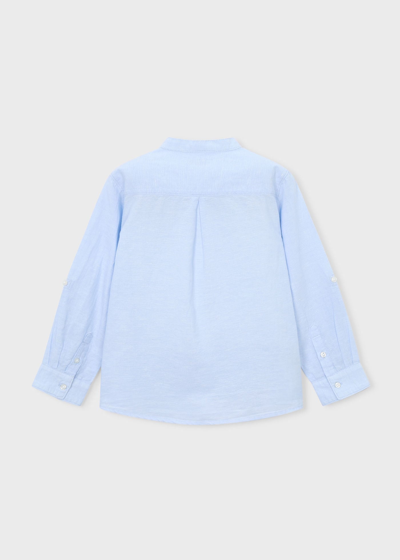 Mayoral Boys' Mandarin Collar Long-Sleeve Shirt Blue