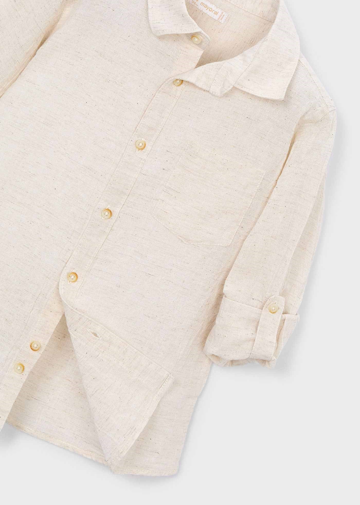Mayoral Boys' Long-Sleeve Shirt Beige