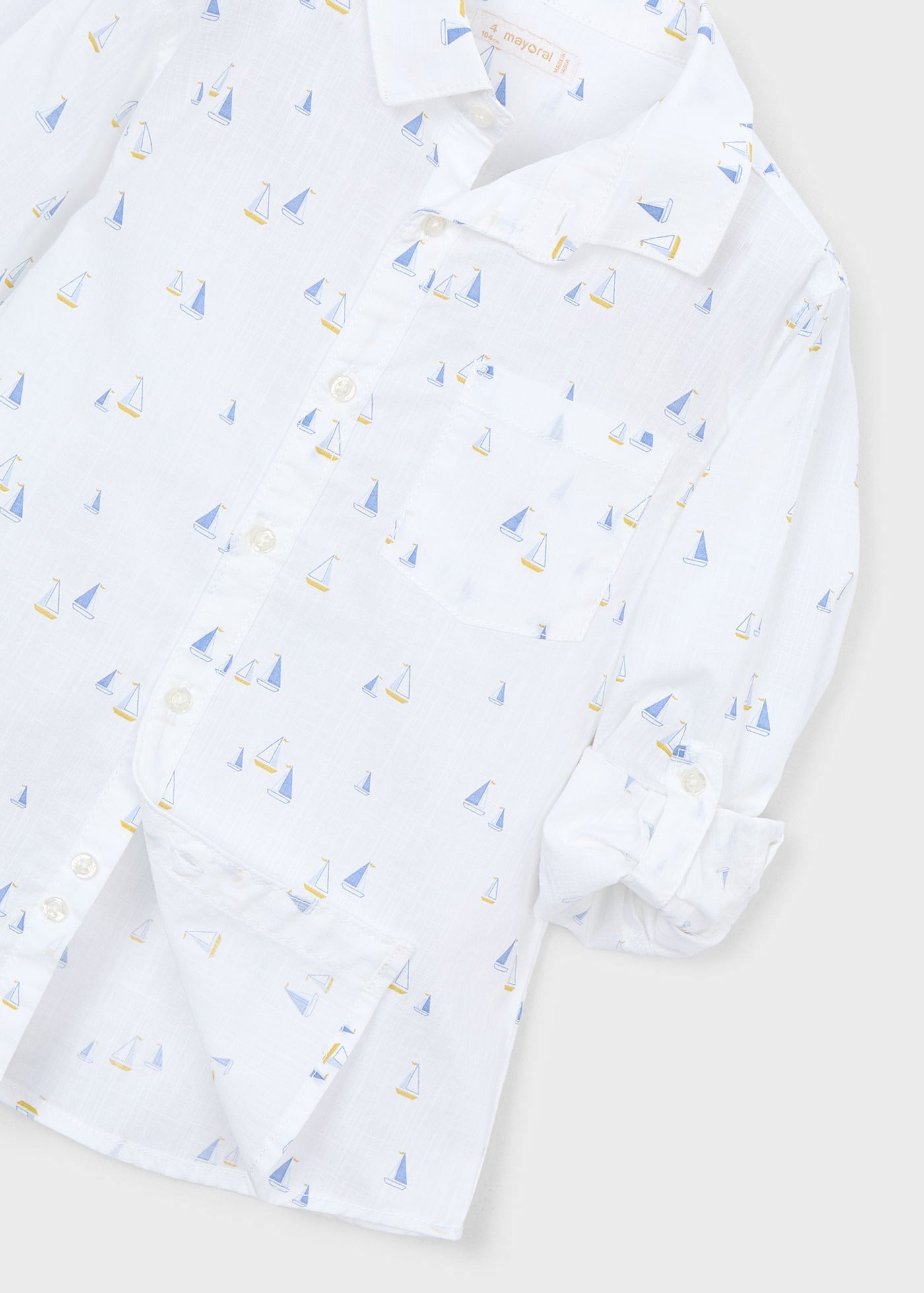 Mayoral Boys' Long-Sleeve Shirt White