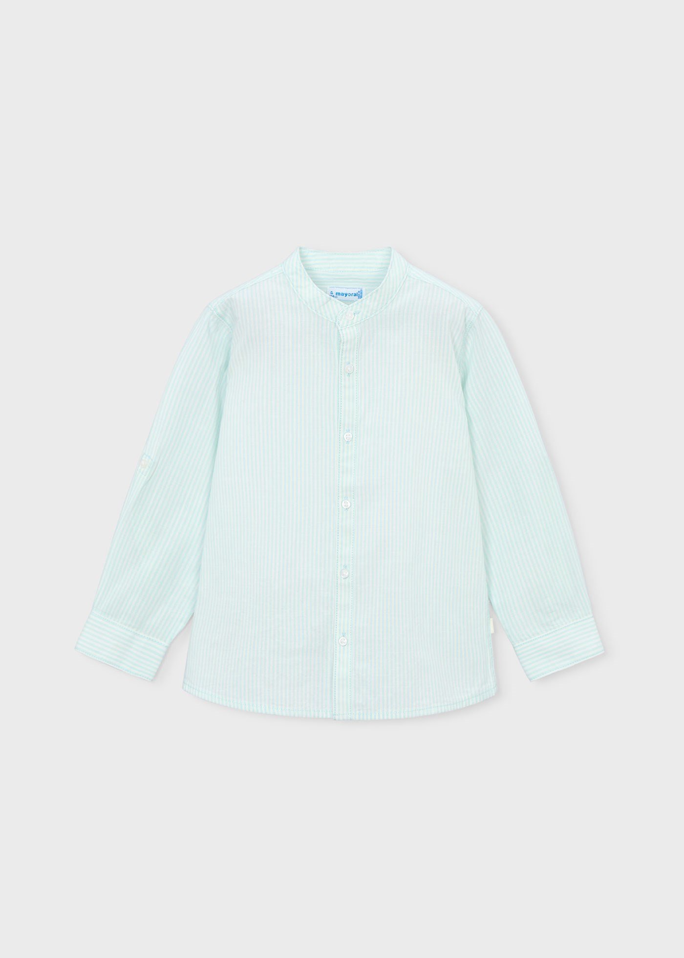 Mayoral Boys' Mandarin Collar Long-Sleeve Shirt Green