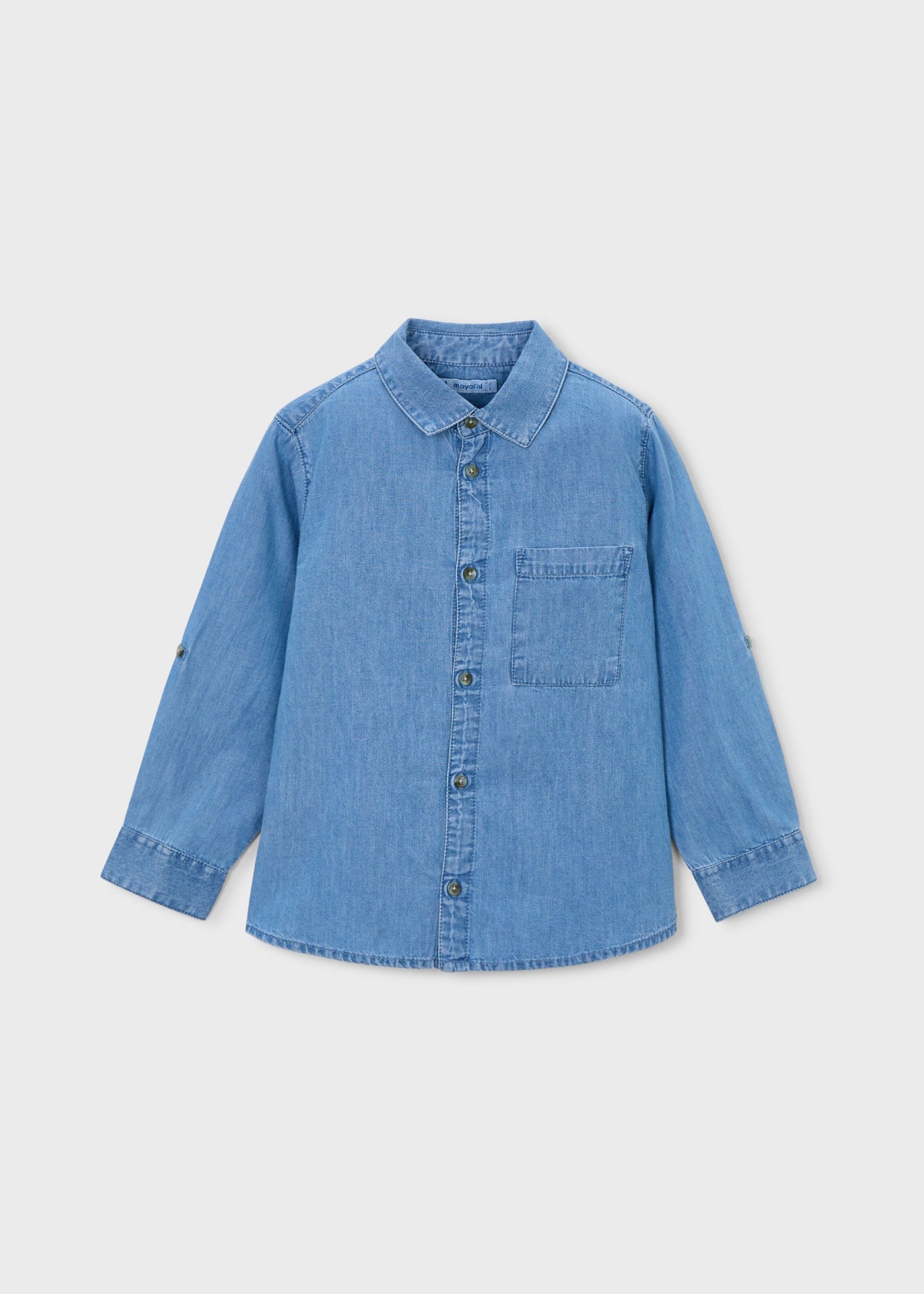 Mayoral Boys' Denim Shirt Blue