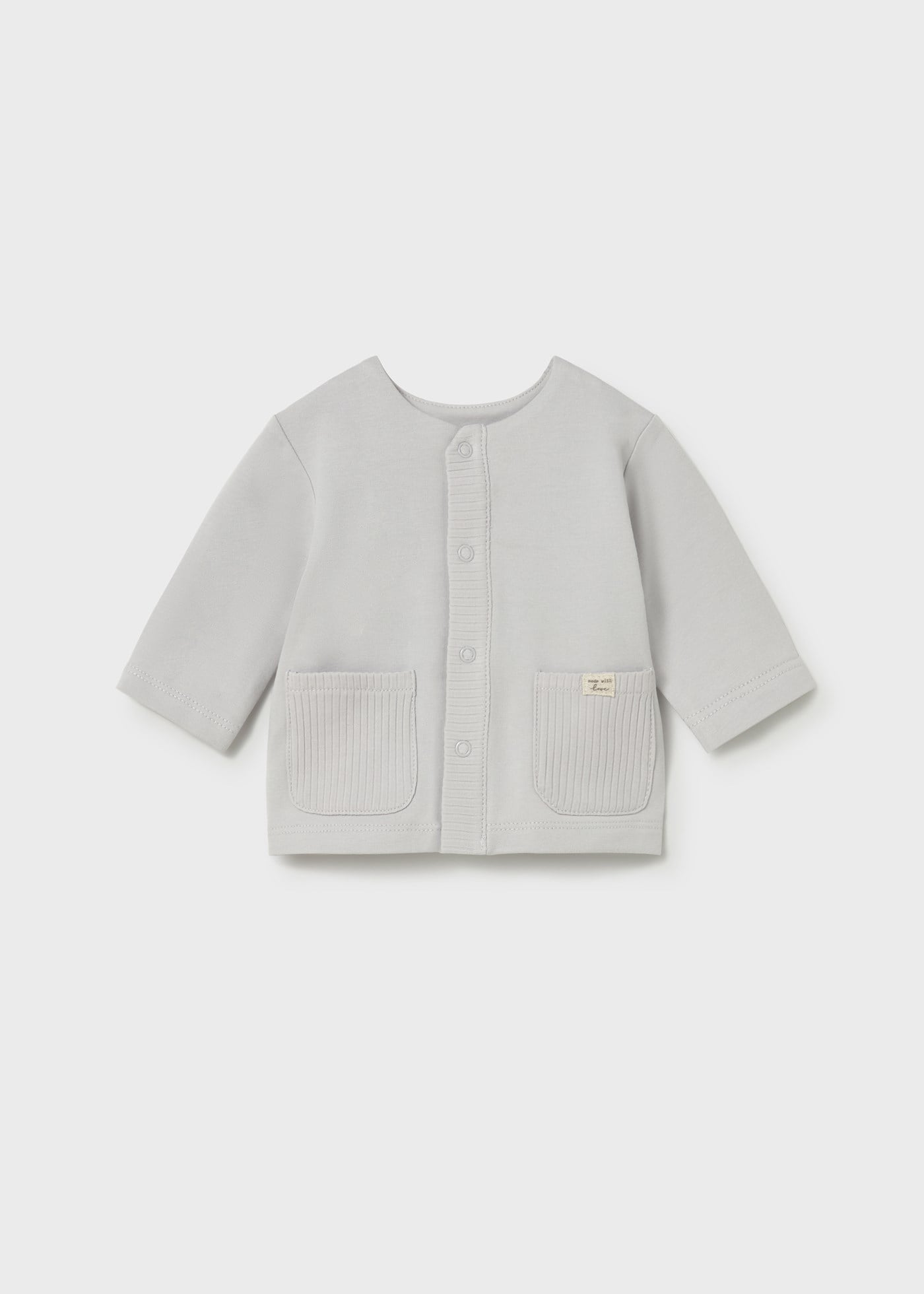 Mayoral Newborn Baby Boy Cotton Cardigan Grey