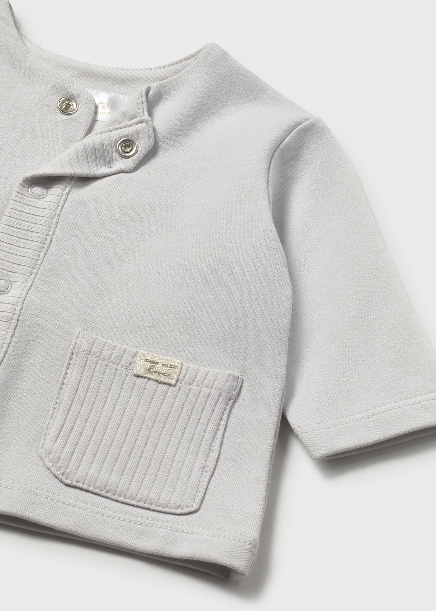 Mayoral Newborn Baby Boy Cotton Cardigan Grey