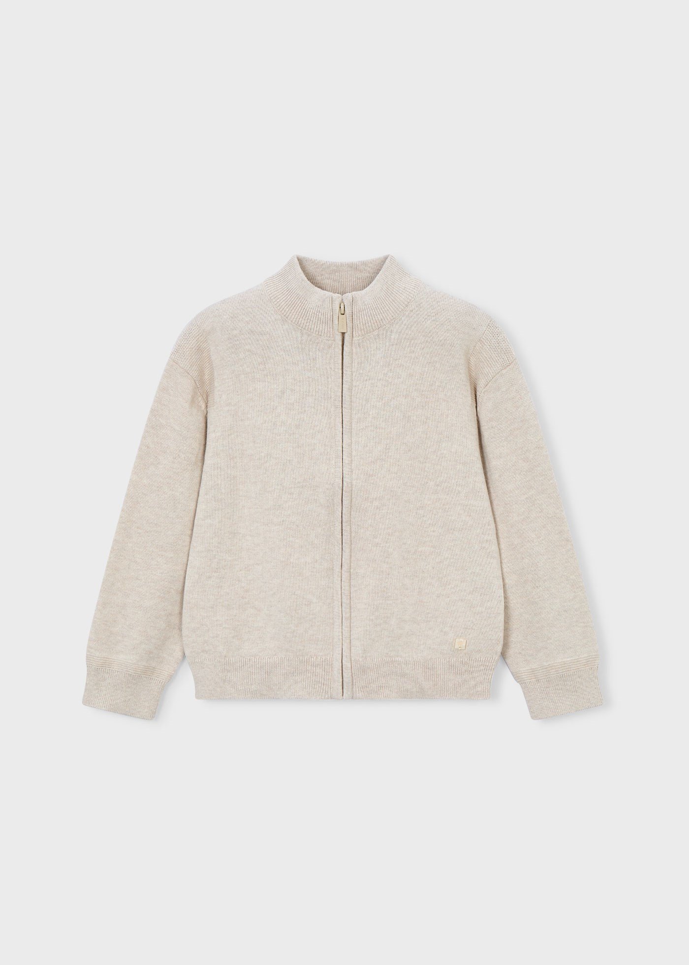 Mayoral Boys' Mercerized Zippered Cardigan, Beige