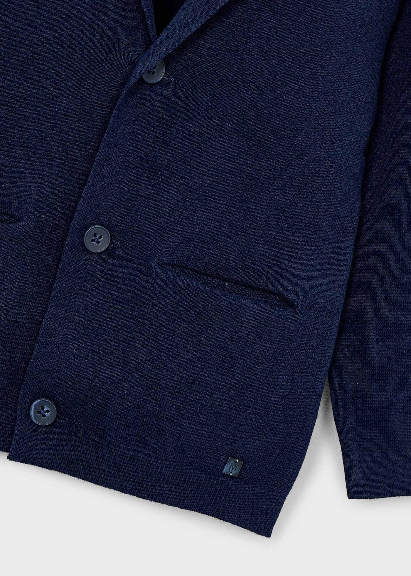 Mayoral Boys' Dropped Knit Cardigan Navy Blue
