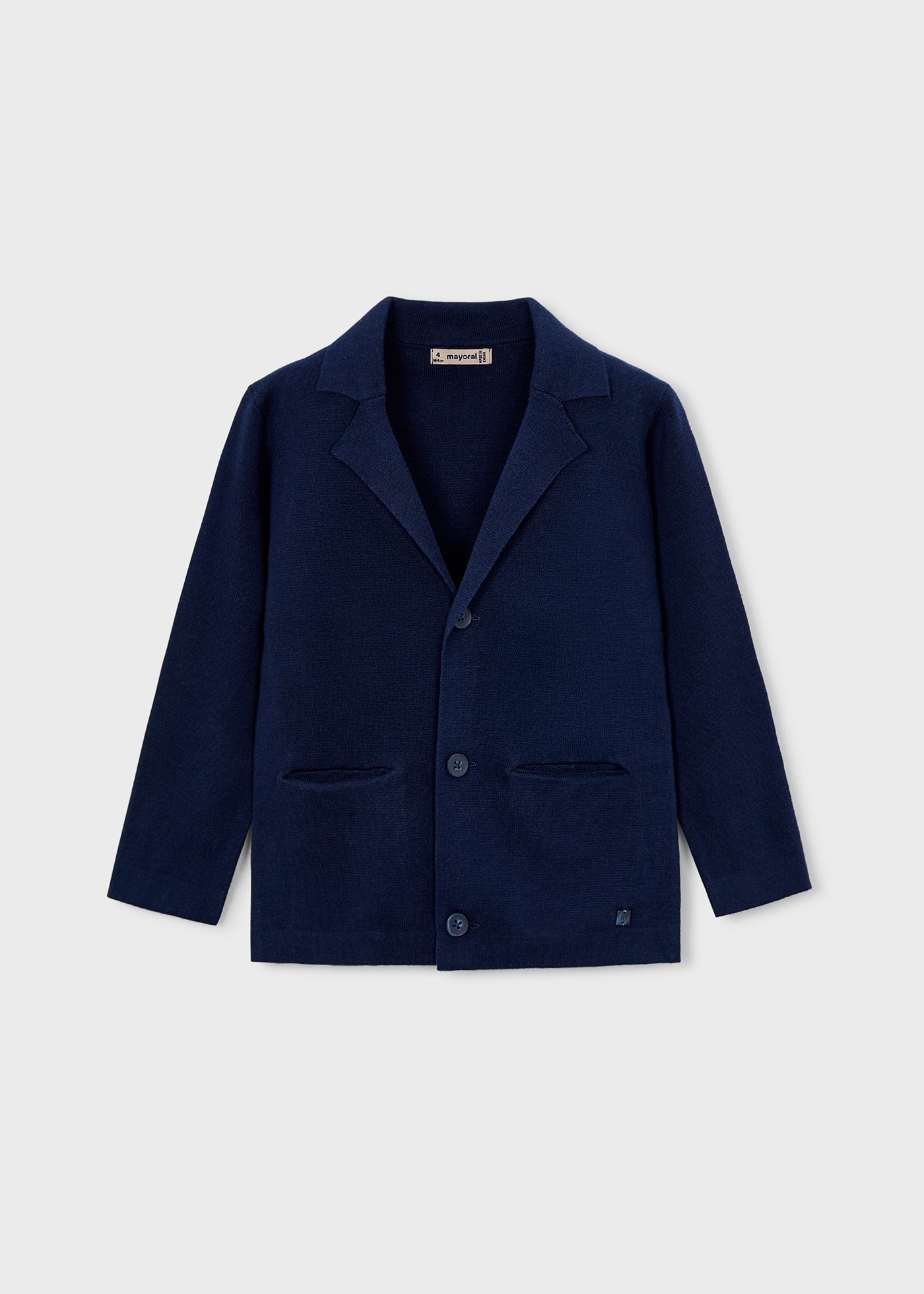 Mayoral Boys' Dropped Knit Cardigan Navy Blue