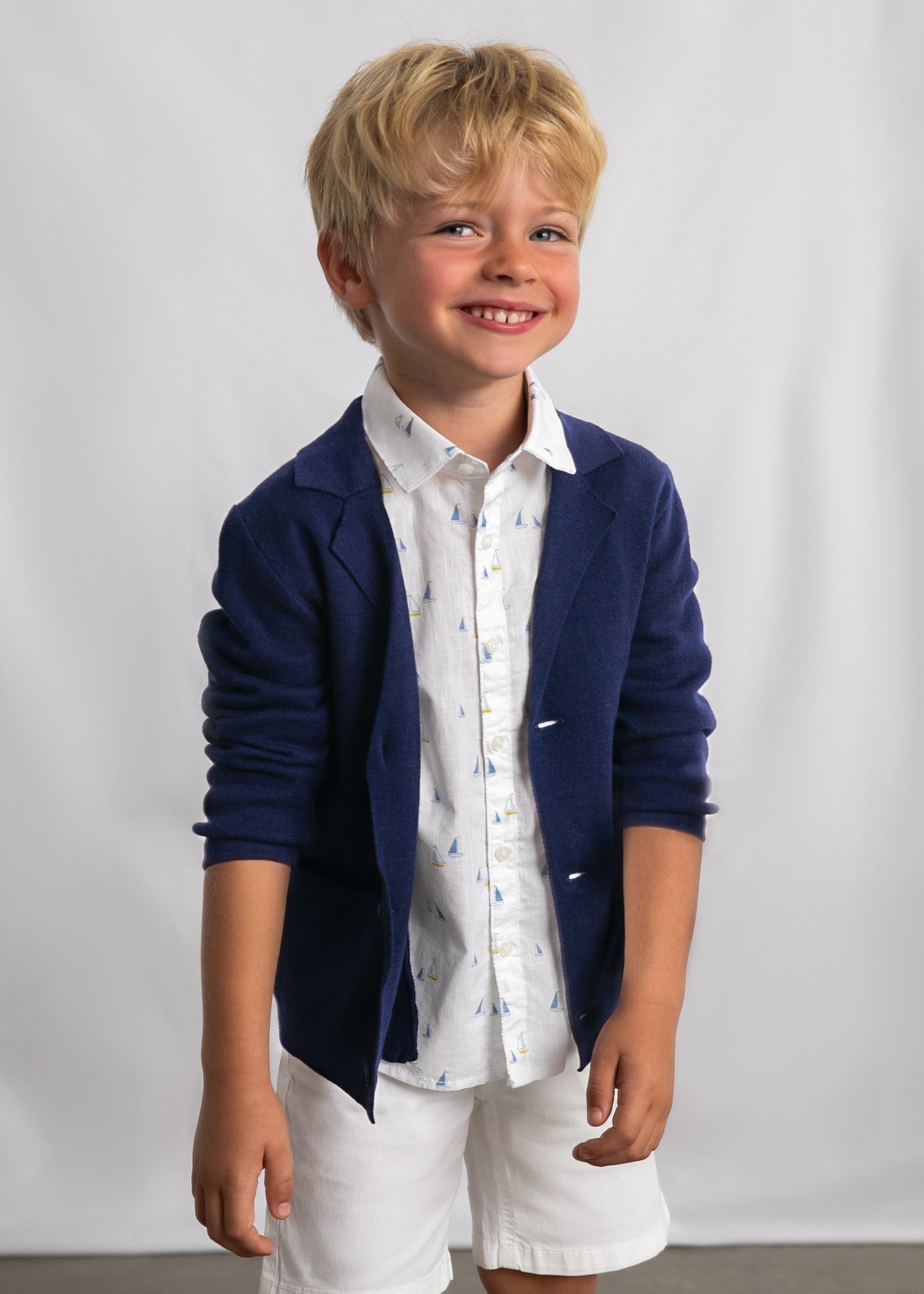Mayoral Boys' Dropped Knit Cardigan Navy Blue