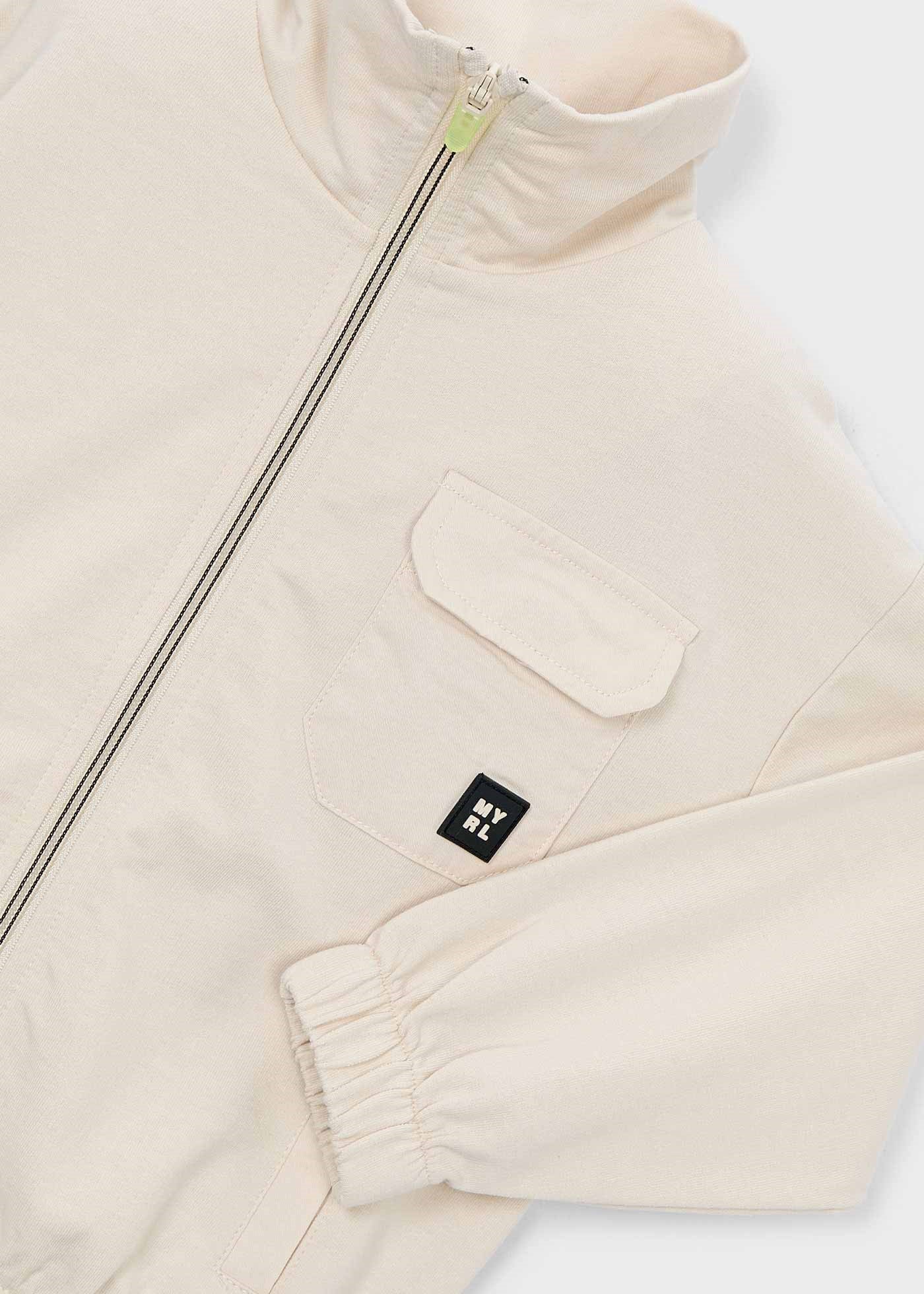 Mayoral Boys' Zip-Up Cotton Cardigan, Cream