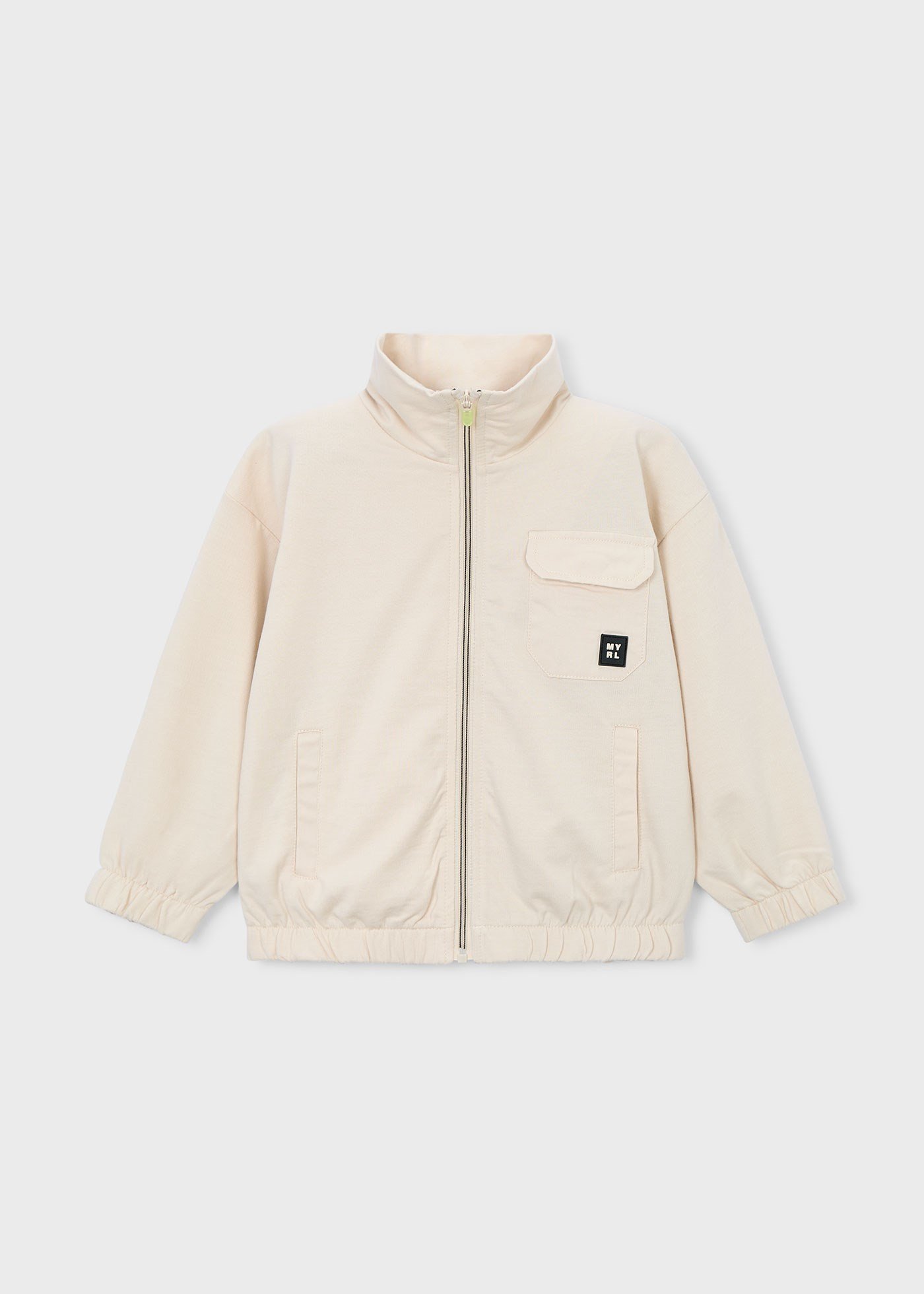 Mayoral Boys' Zip-Up Cotton Cardigan, Cream