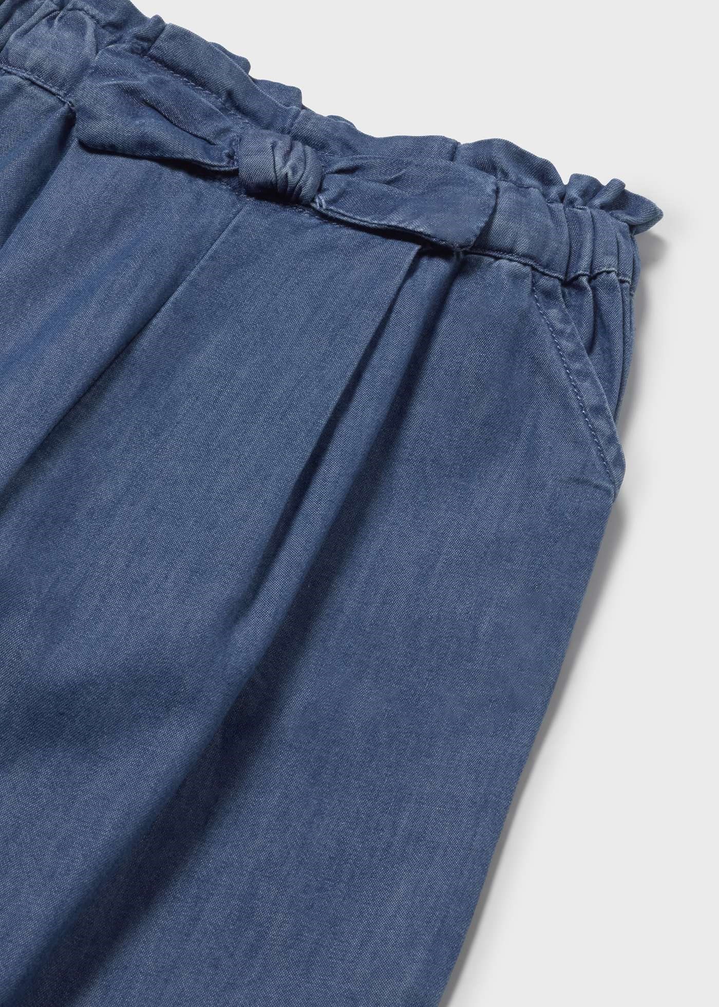 Mayoral Baby Girl Wide Leg Denim Trousers Navy Blue