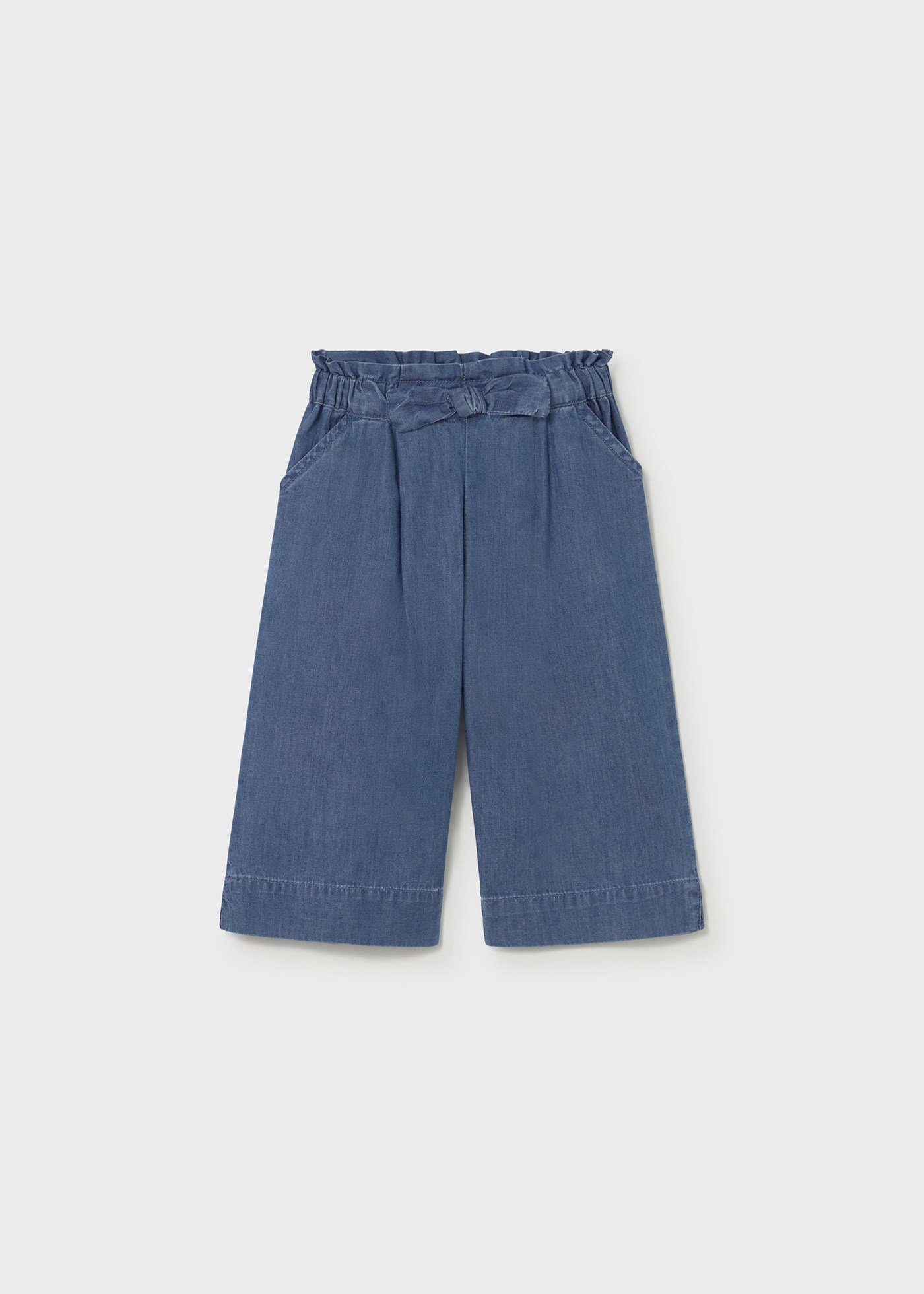 Mayoral Baby Girl Wide Leg Denim Trousers Navy Blue