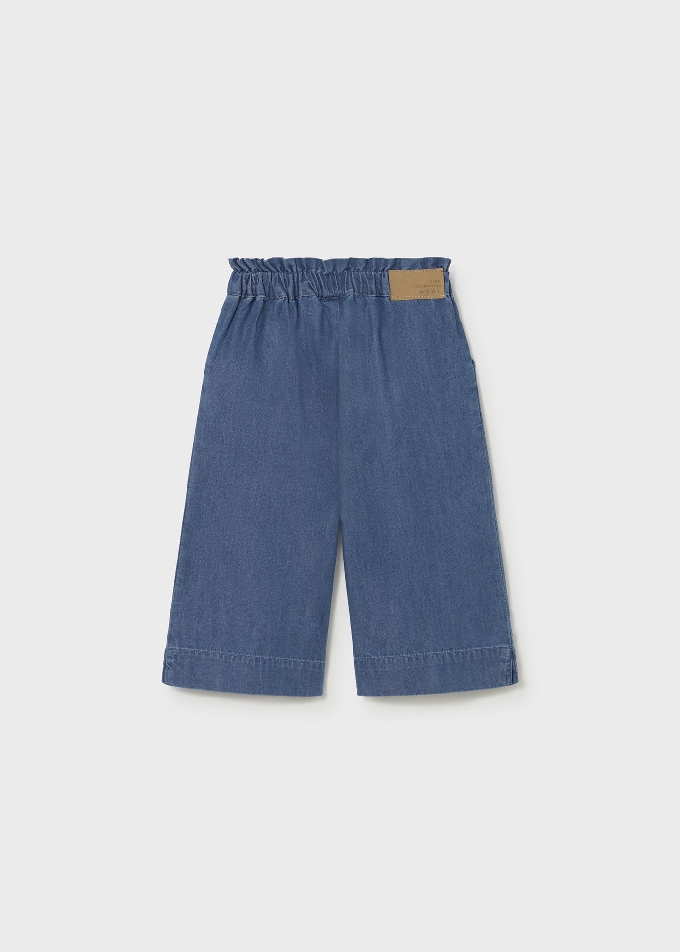 Mayoral Baby Girl Wide Leg Denim Trousers Navy Blue