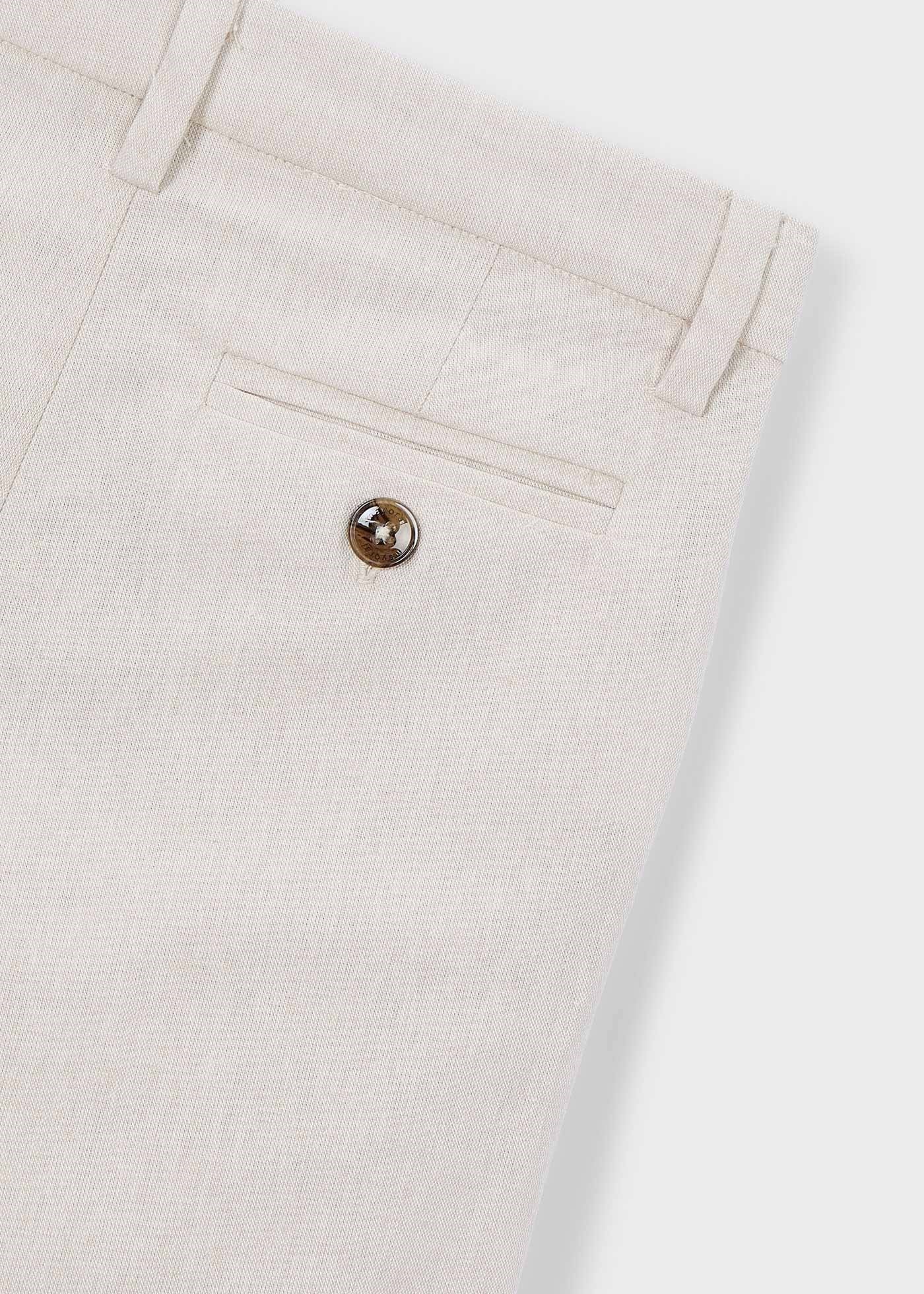 Mayoral Boys' Linen Trousers Beige