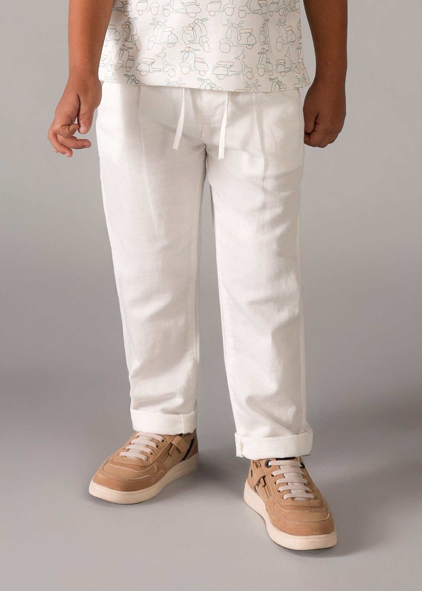 Mayoral Boys' Poplin Trousers White