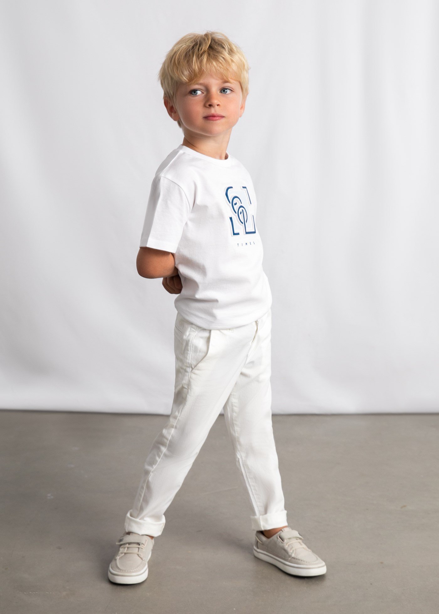 Mayoral Boys' Canvas Trousers White