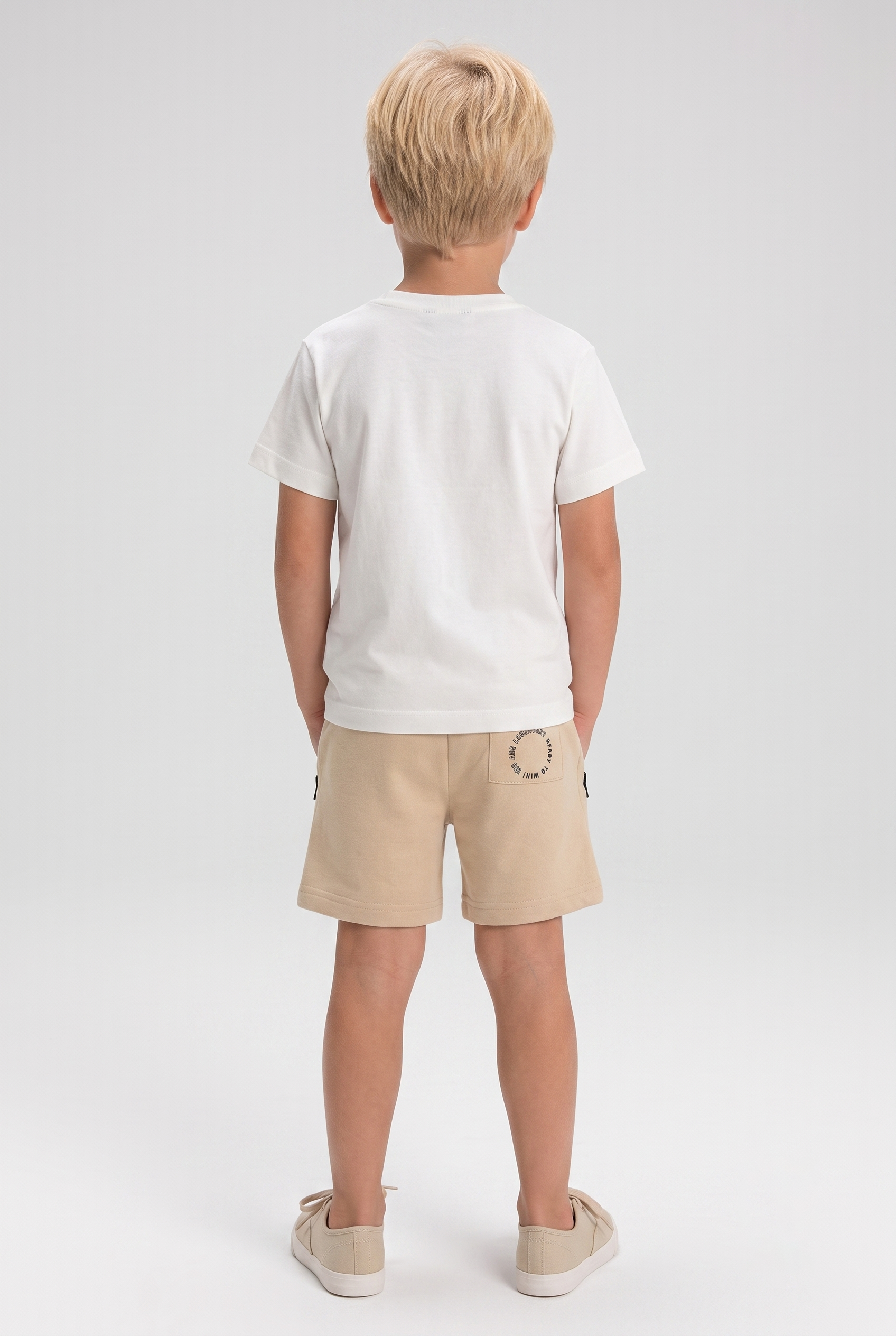 Mayoral Boys' Cotton Shorts Set, Cream