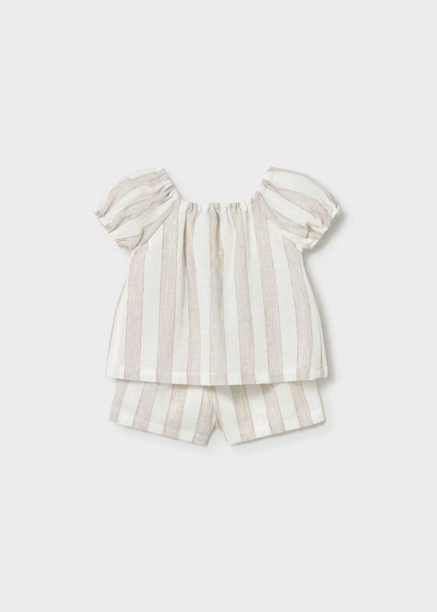 Mayoral Baby Girl Linen Shorts Set Beige