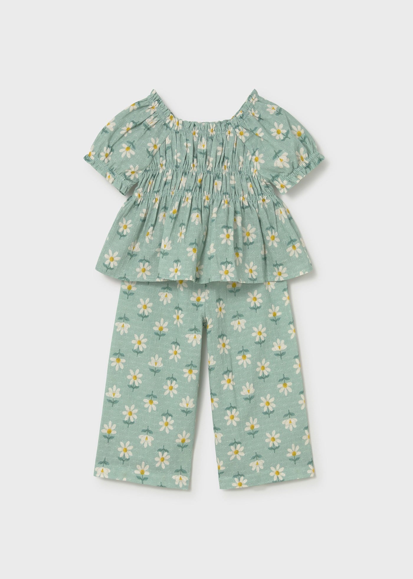 Mayoral Baby Girl Floral Pants Set Green