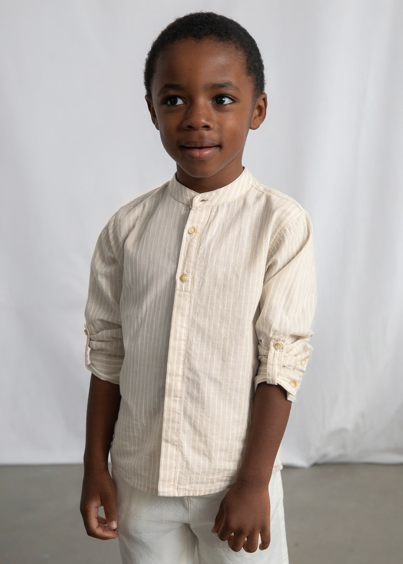Mayoral Boys' Linen Shorts and Shirt Set, Beige