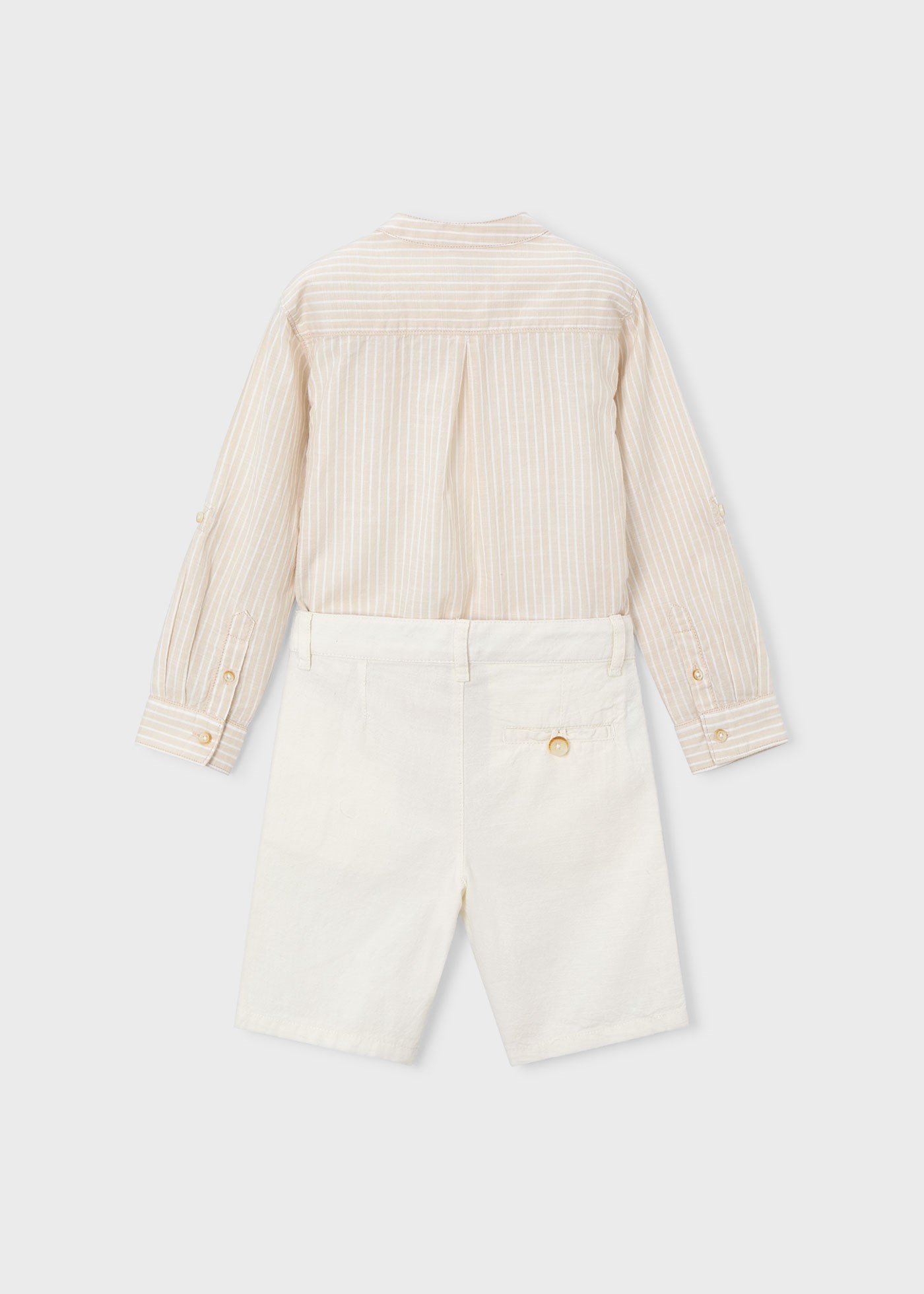 Mayoral Boys' Linen Shorts and Shirt Set, Beige