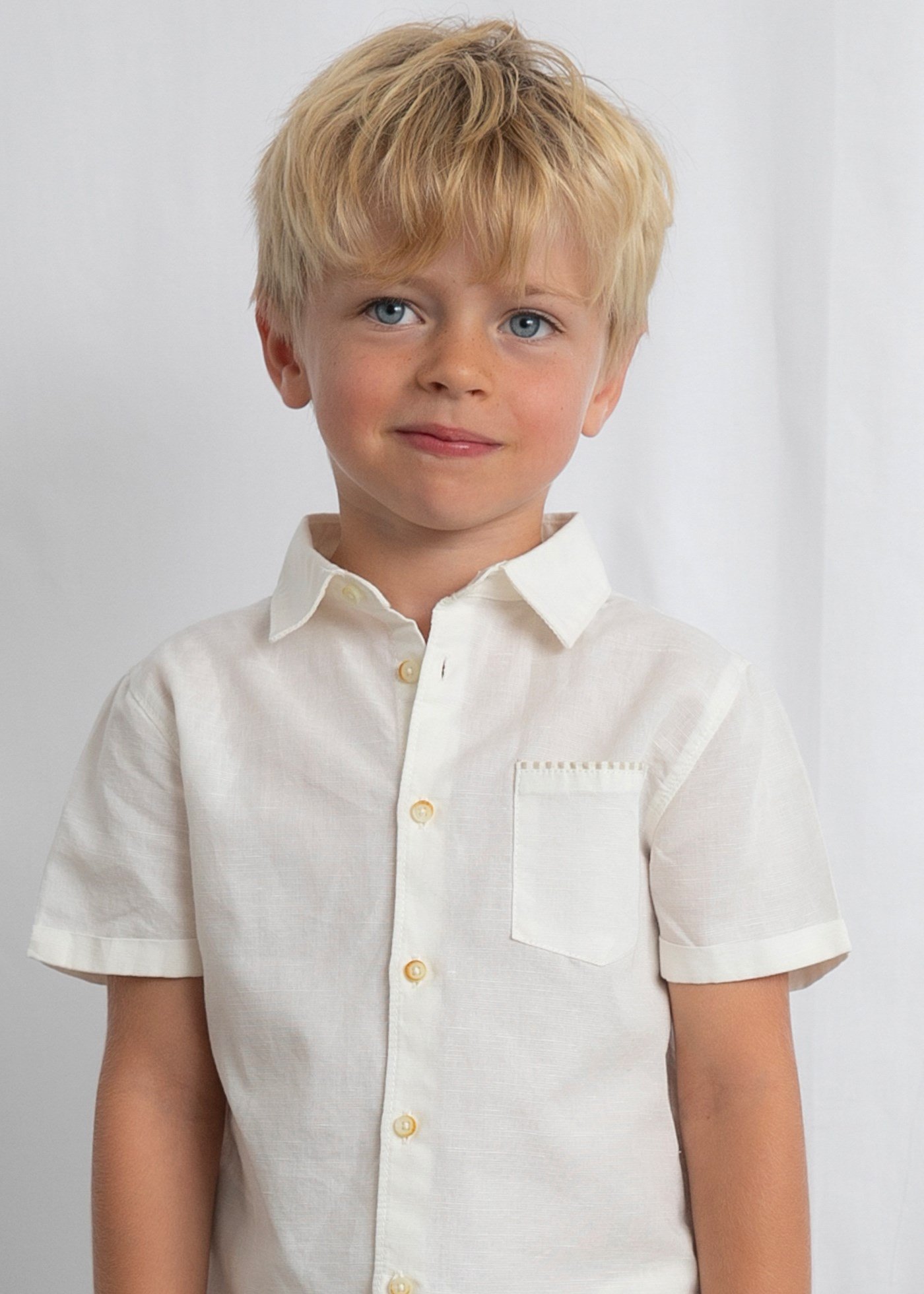 Mayoral Boys' Linen Shorts and Shirt Set, Cream