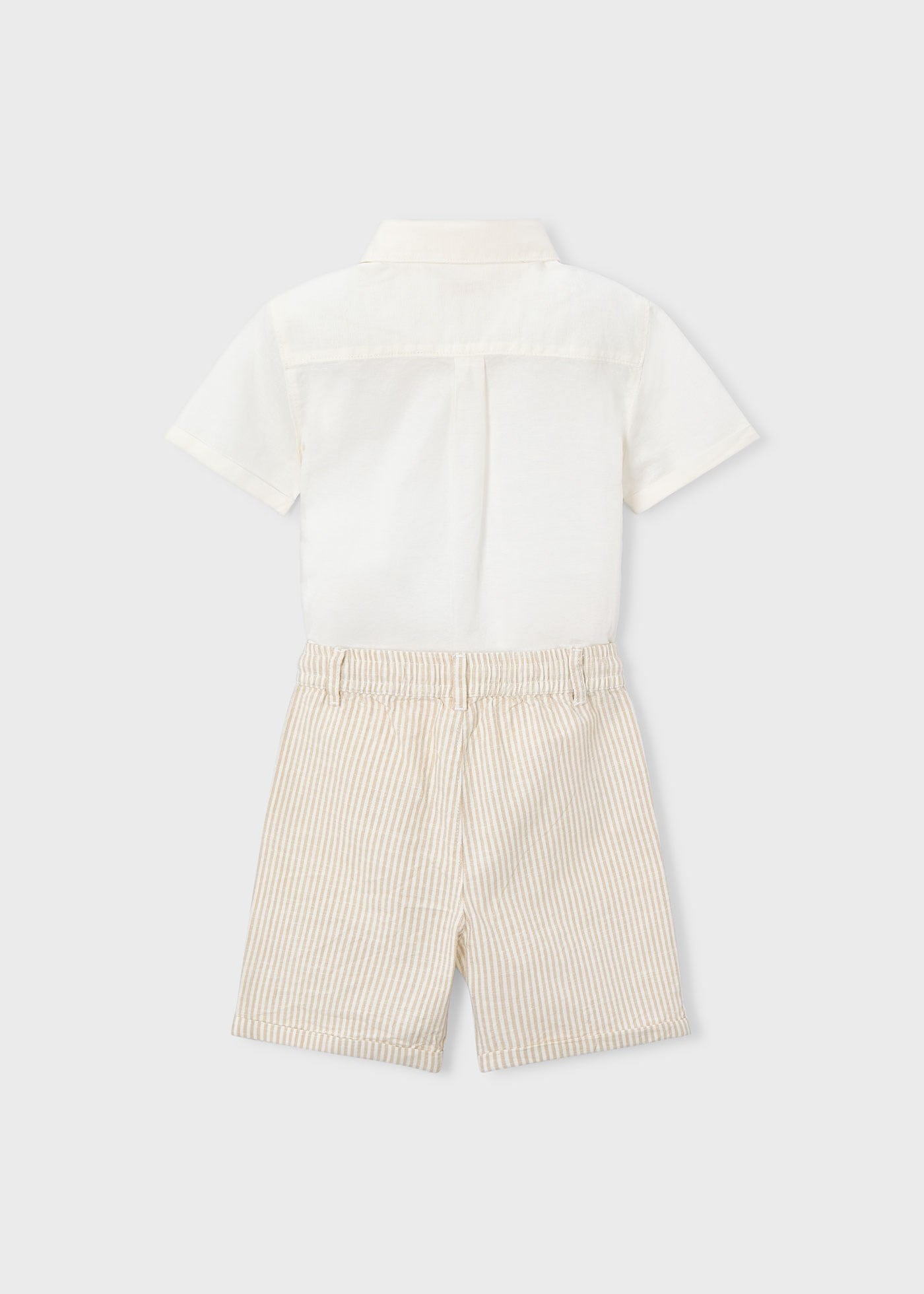 Mayoral Boys' Linen Shorts and Shirt Set, Cream
