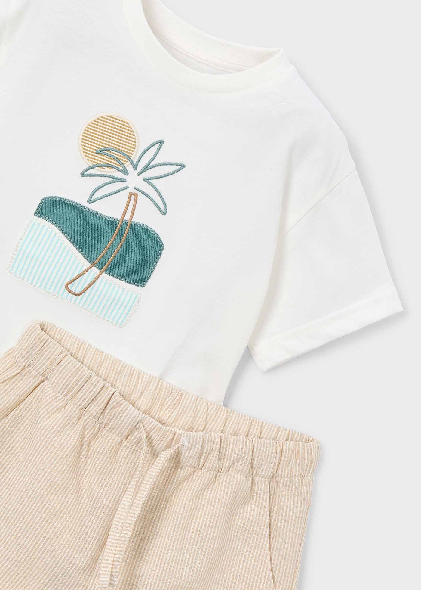 Mayoral Boys' Shorts and T-shirt Set, Cream