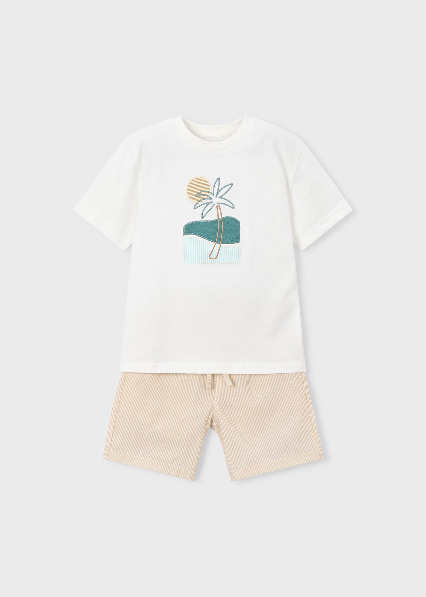 Mayoral Boys' Shorts and T-shirt Set, Cream