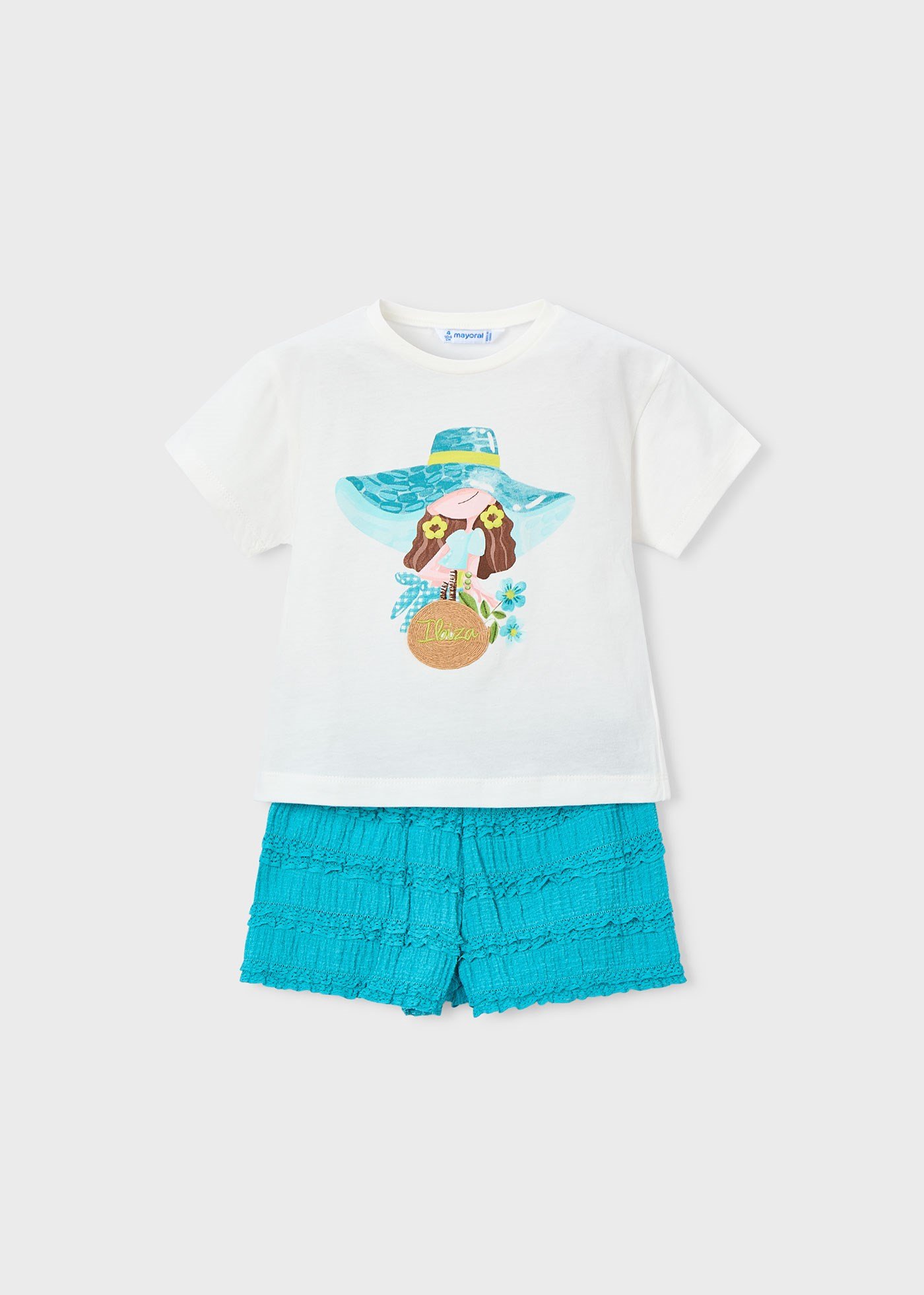 Mayoral Kız Çocuk Şort Tshirt Takım Mavi