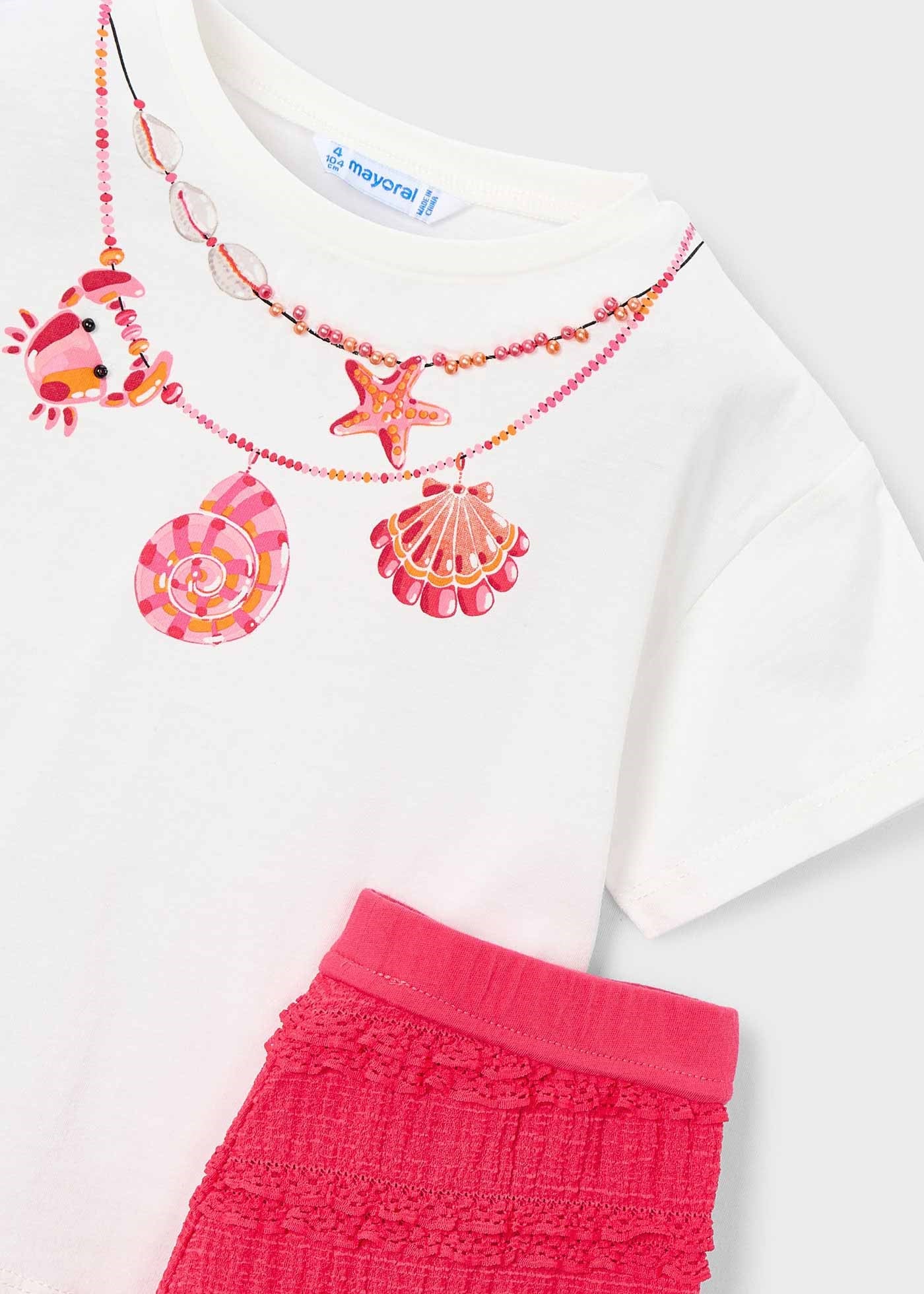 Mayoral Kız Çocuk Şort Tshirt Takım Kırmızı
