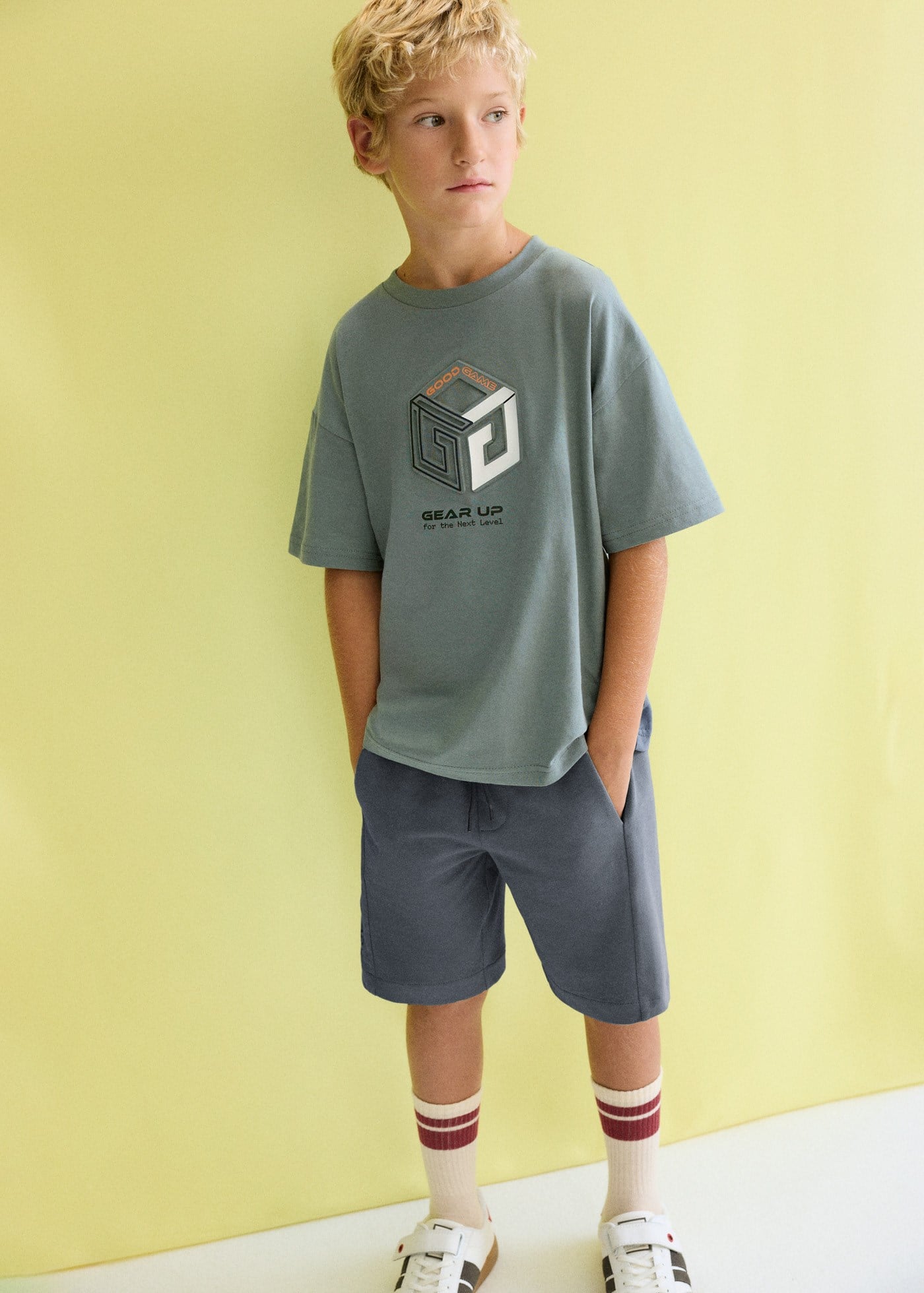 Mayoral Boys' Cotton Shorts and T-shirt Set, Green