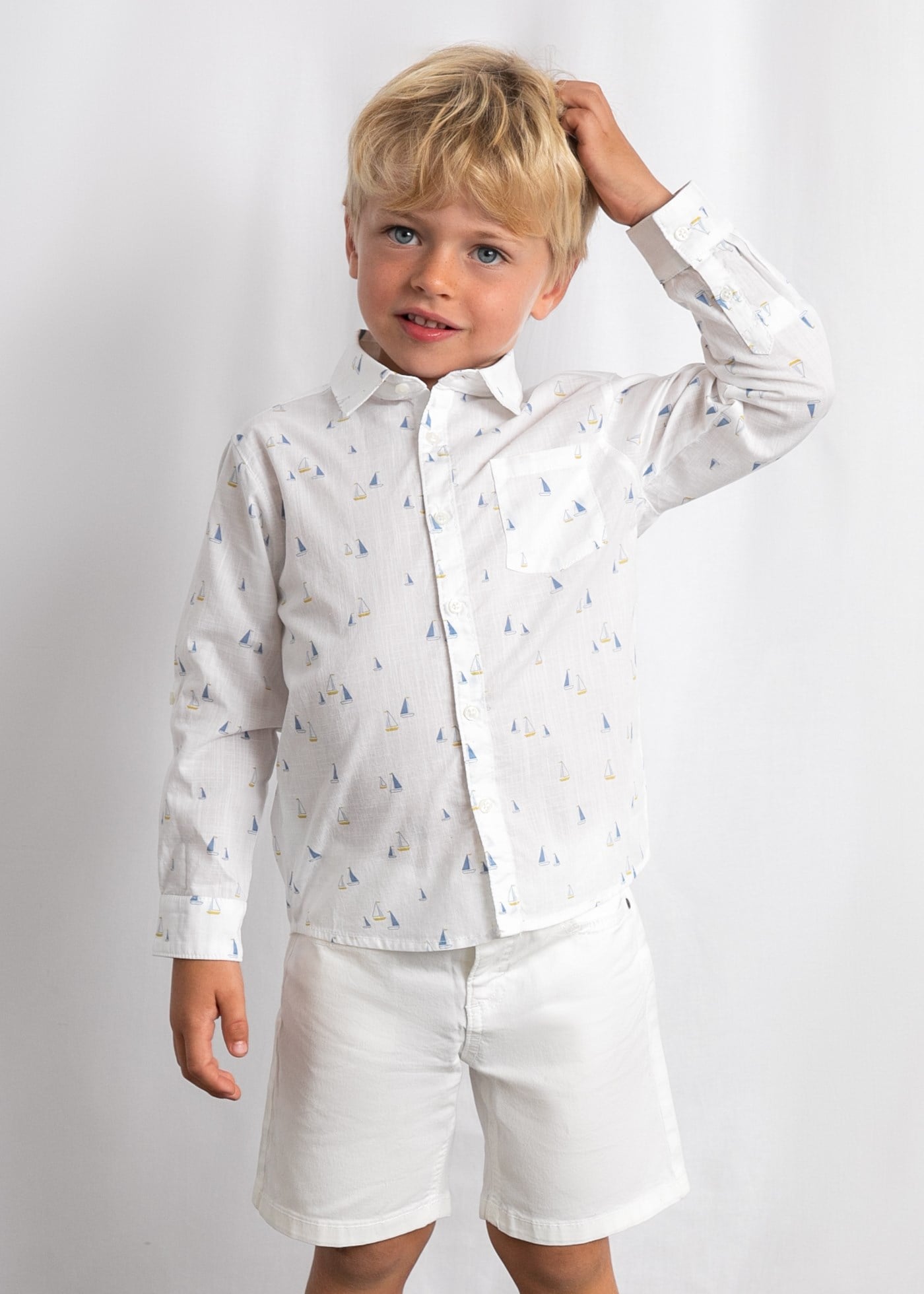 Mayoral Boys' Poplin Shorts White