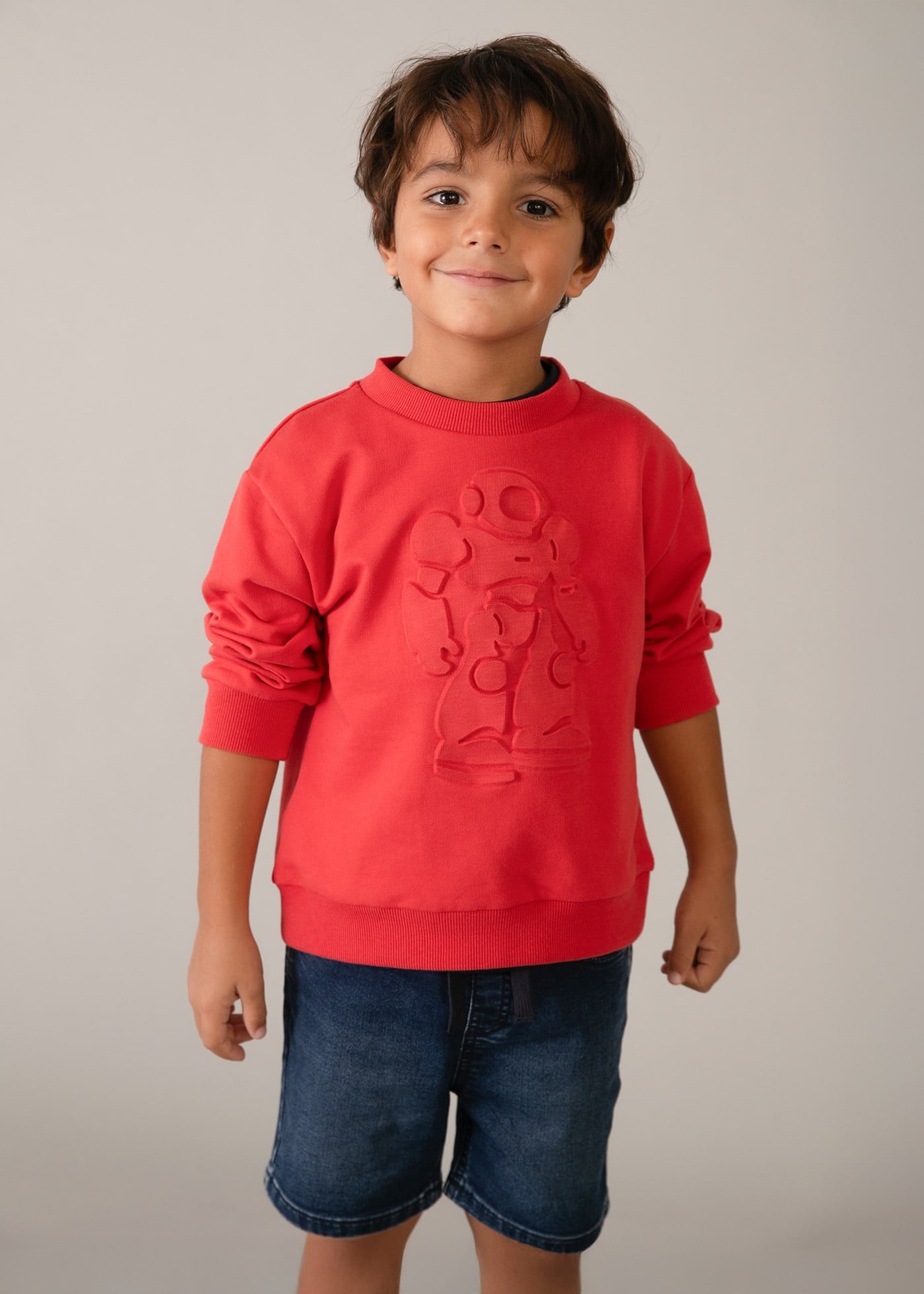 Mayoral Boys' Two-Thread Sweatshirt Red