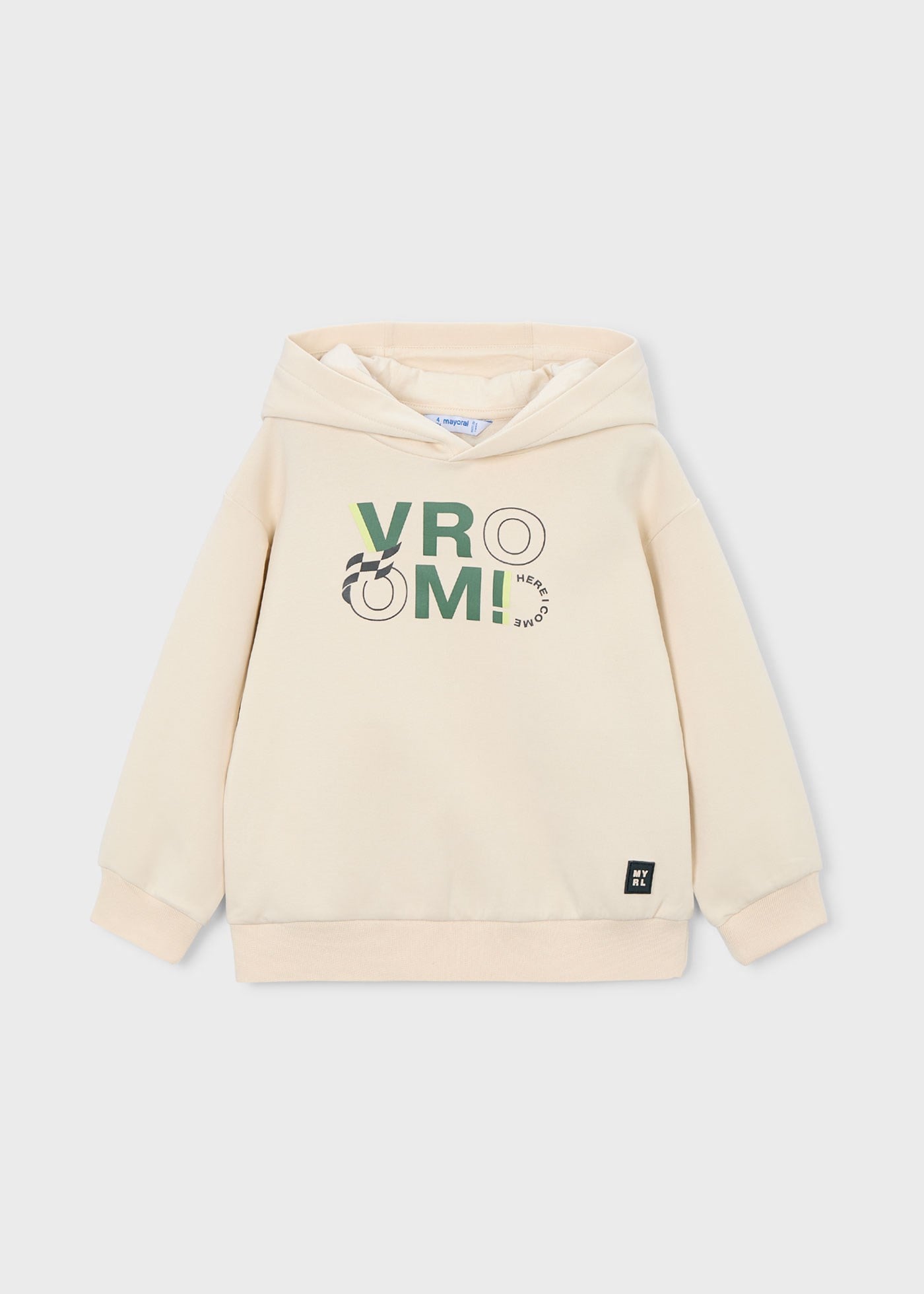 Mayoral Boys' Hooded Two-Thread Sweatshirt Cream