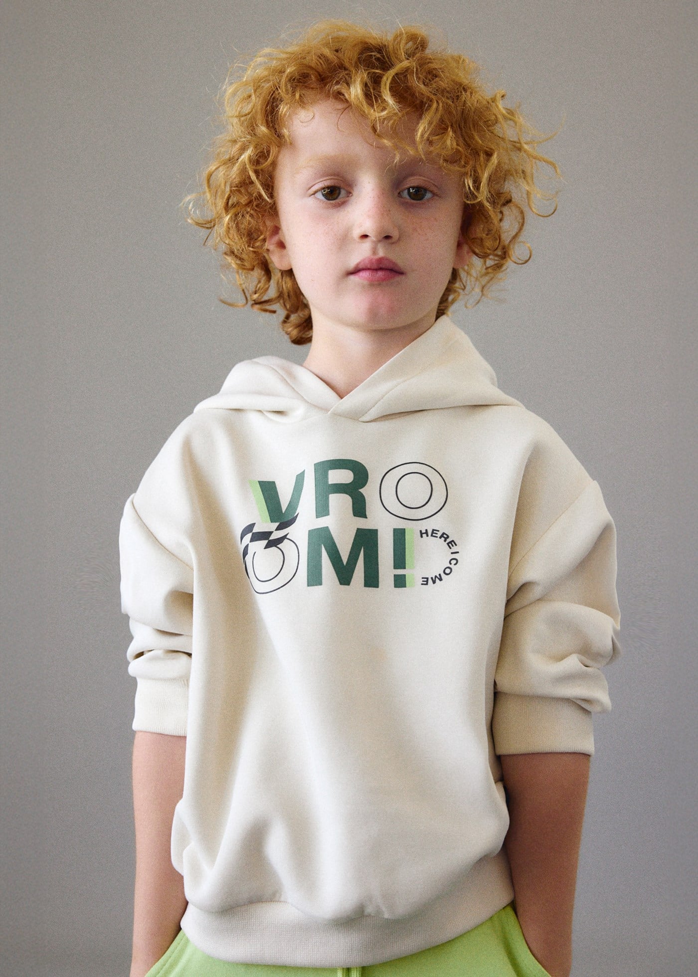 Mayoral Boys' Hooded Two-Thread Sweatshirt Cream