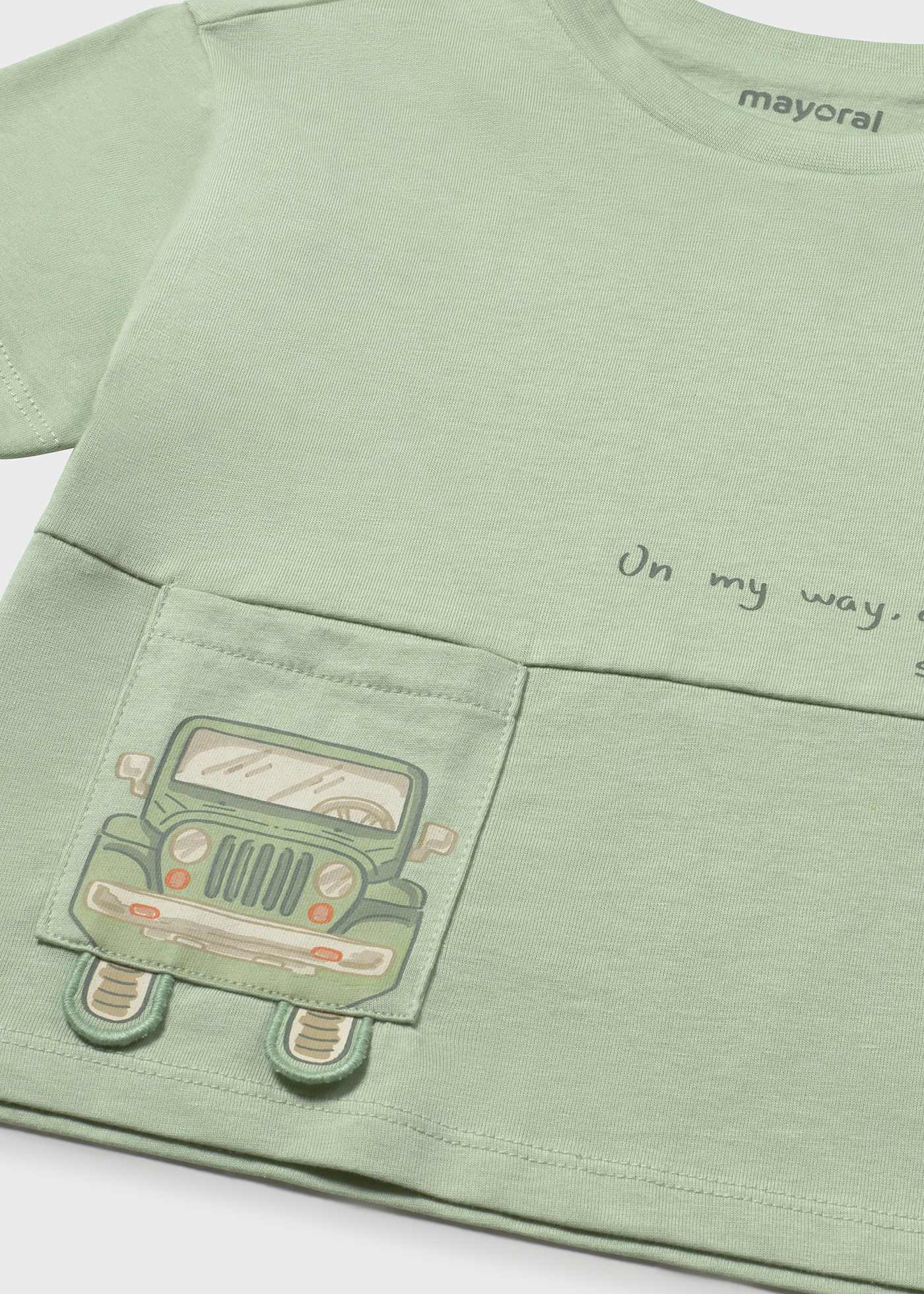 Mayoral Erkek Bebek Araba Baskılı Oversize Tshirt Yeşil