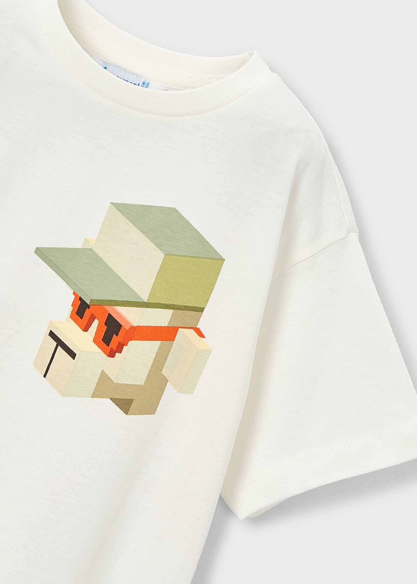 Mayoral Erkek Çocuk Baskılı Tshirt Beyaz