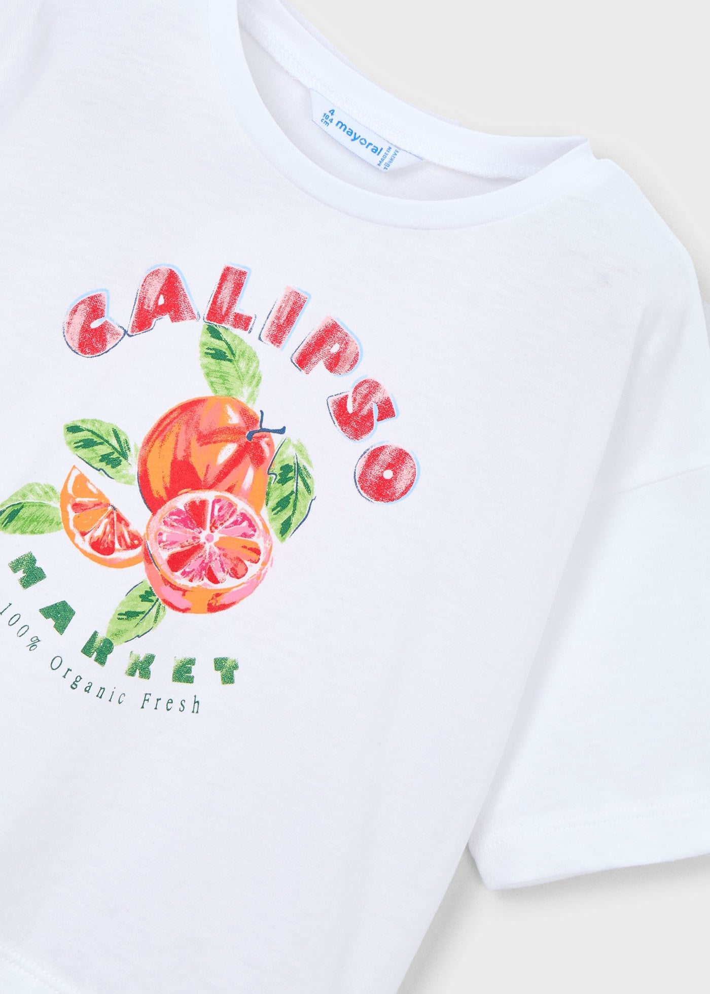 Mayoral Kız Çocuk Oversize Baskılı Tshirt Beyaz